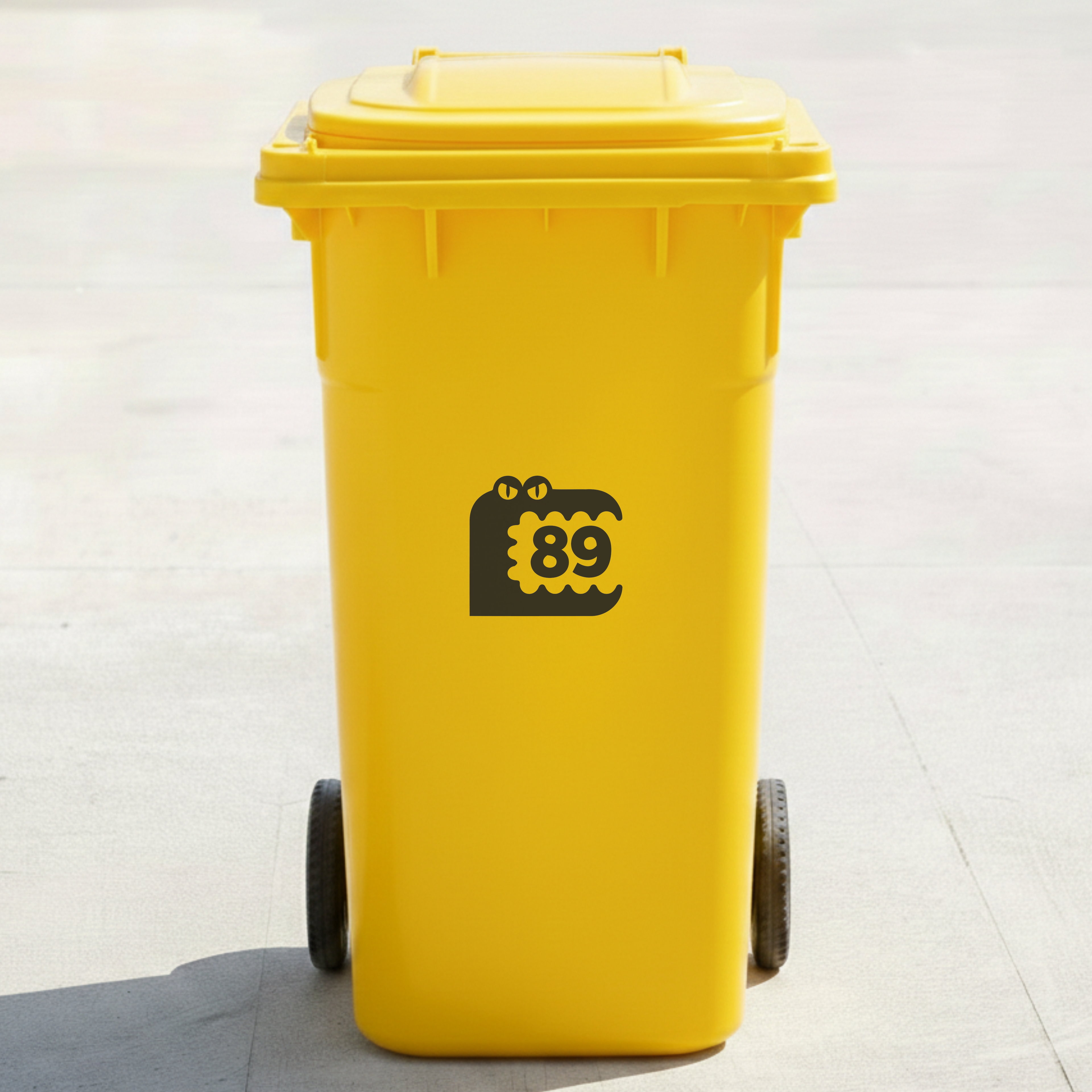 Crocodile Bin Decal Sticker with Personalised House Number