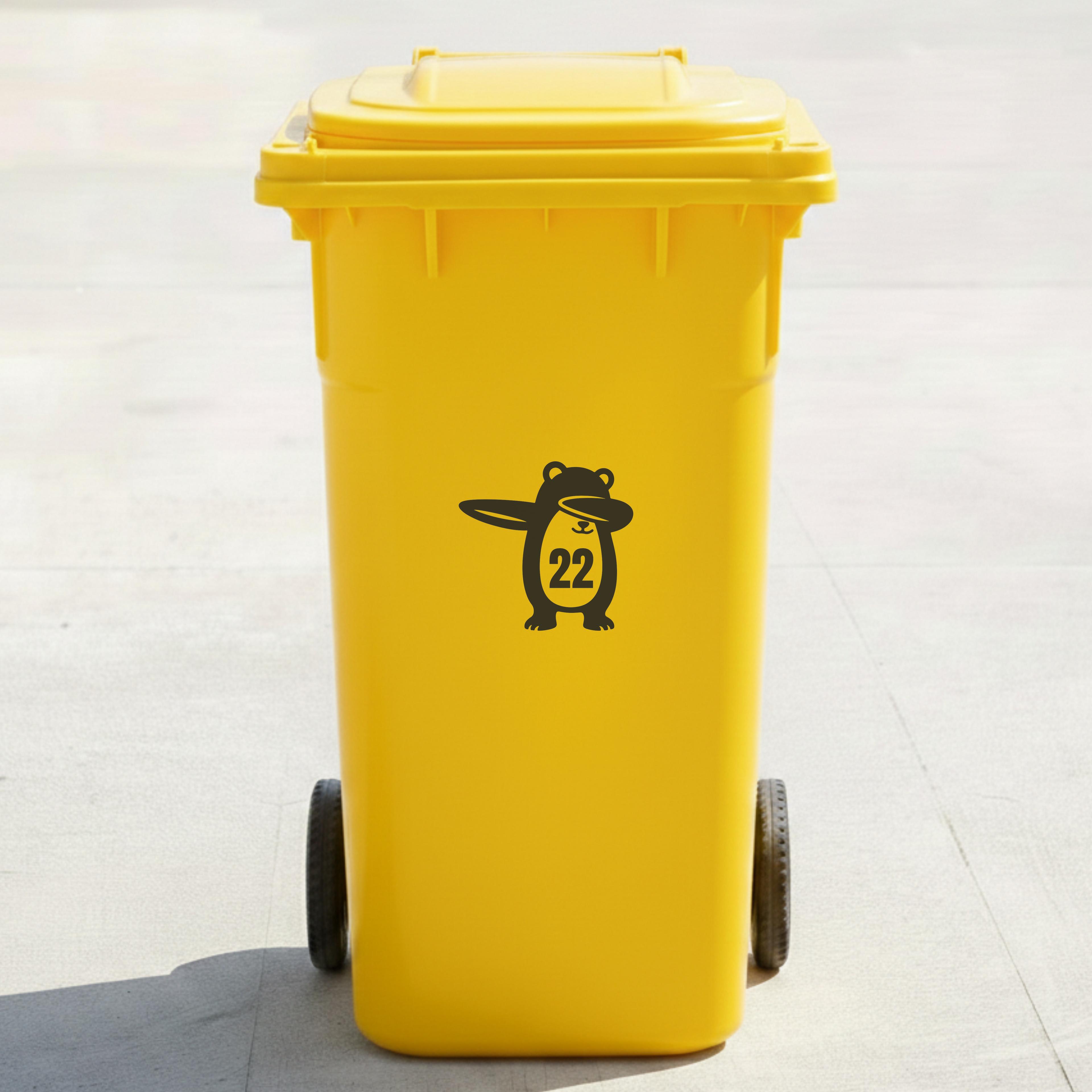 Bear Bin Decal Sticker with Personalised House Number