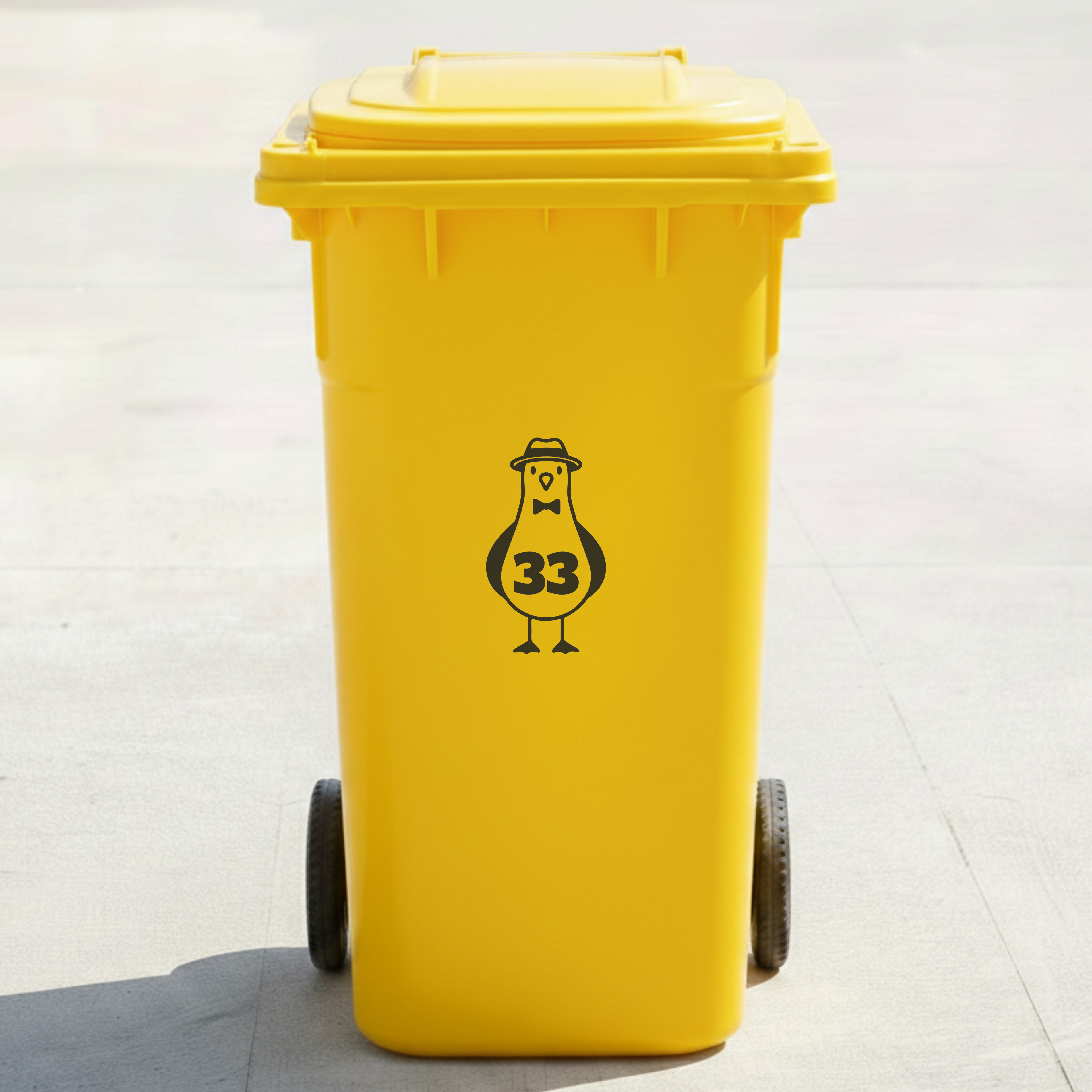 Seagull Bin Decal Sticker with Personalised House Number