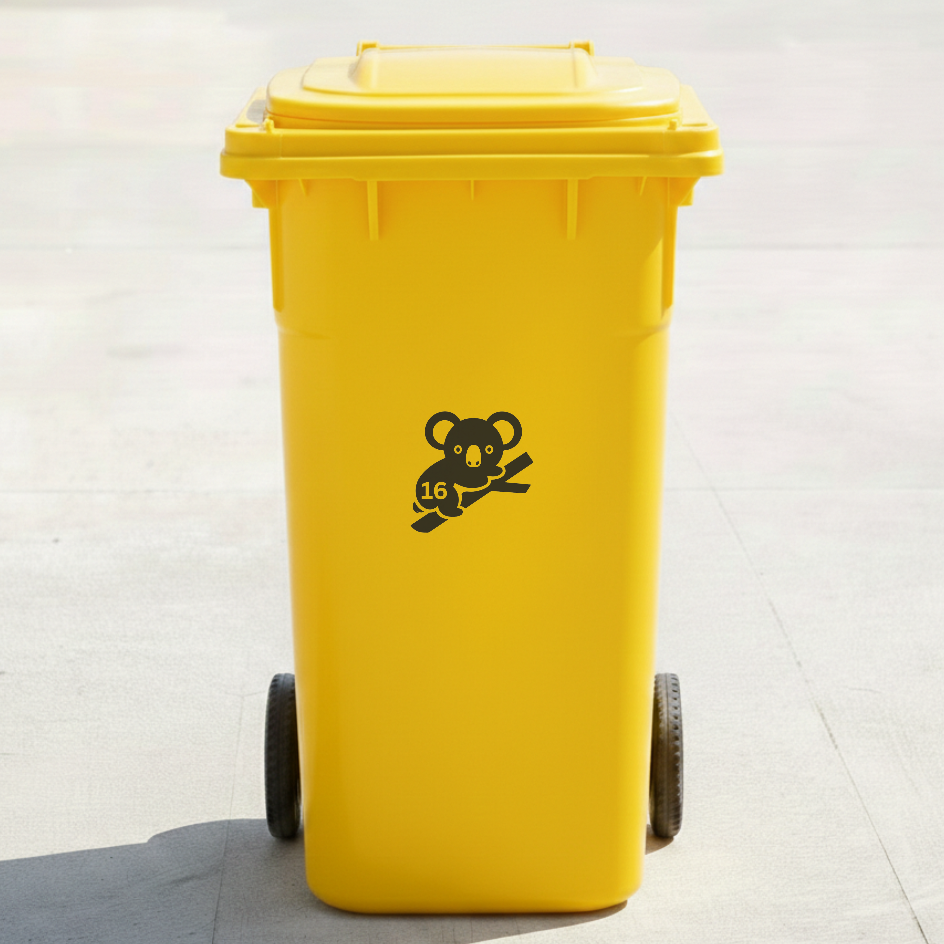 Koala Bin Decal Sticker with Personalised House Number