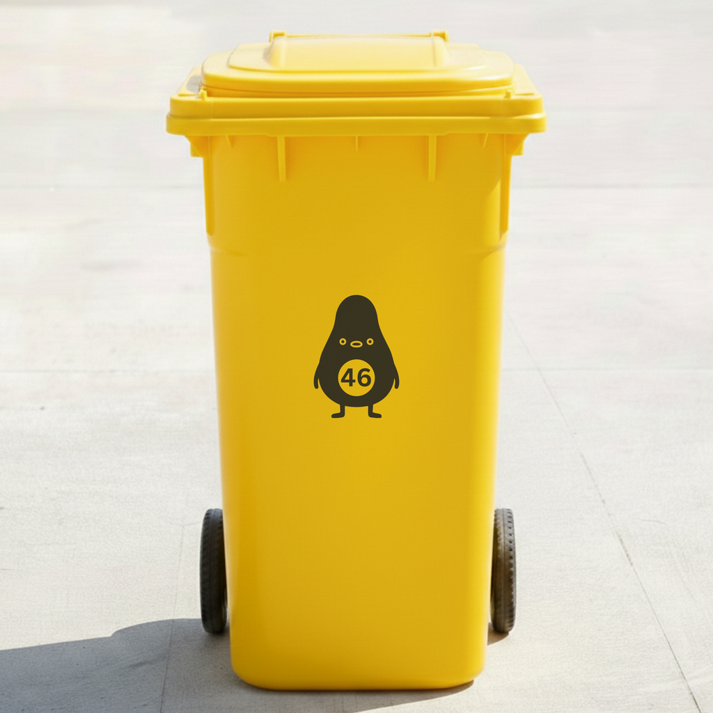 Avocado Bin Decal Sticker with Personalised House Number