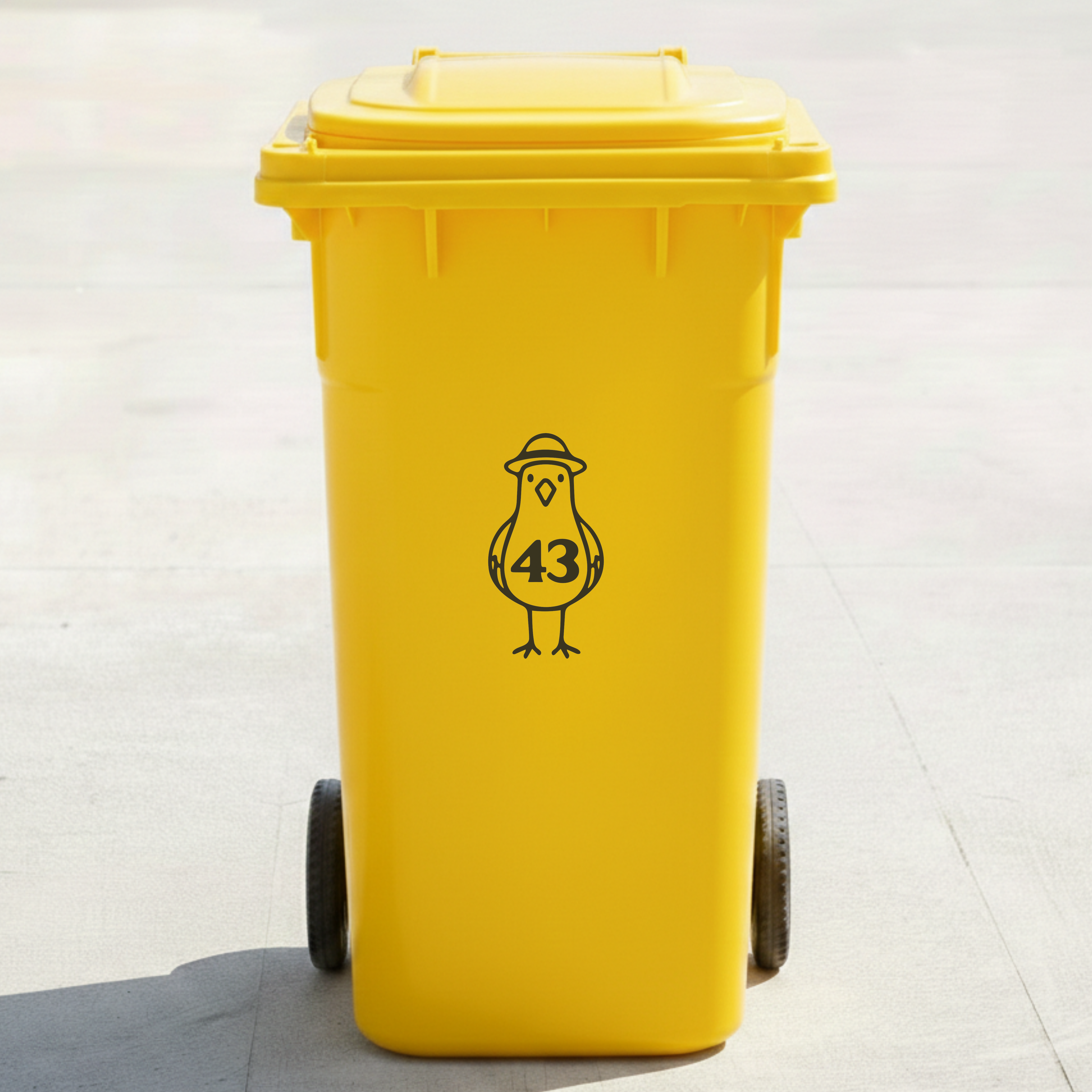 Seagull Bin Decal Sticker with Personalised House Number
