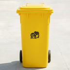 Elephant Bin Decal Sticker with Personalised House Number