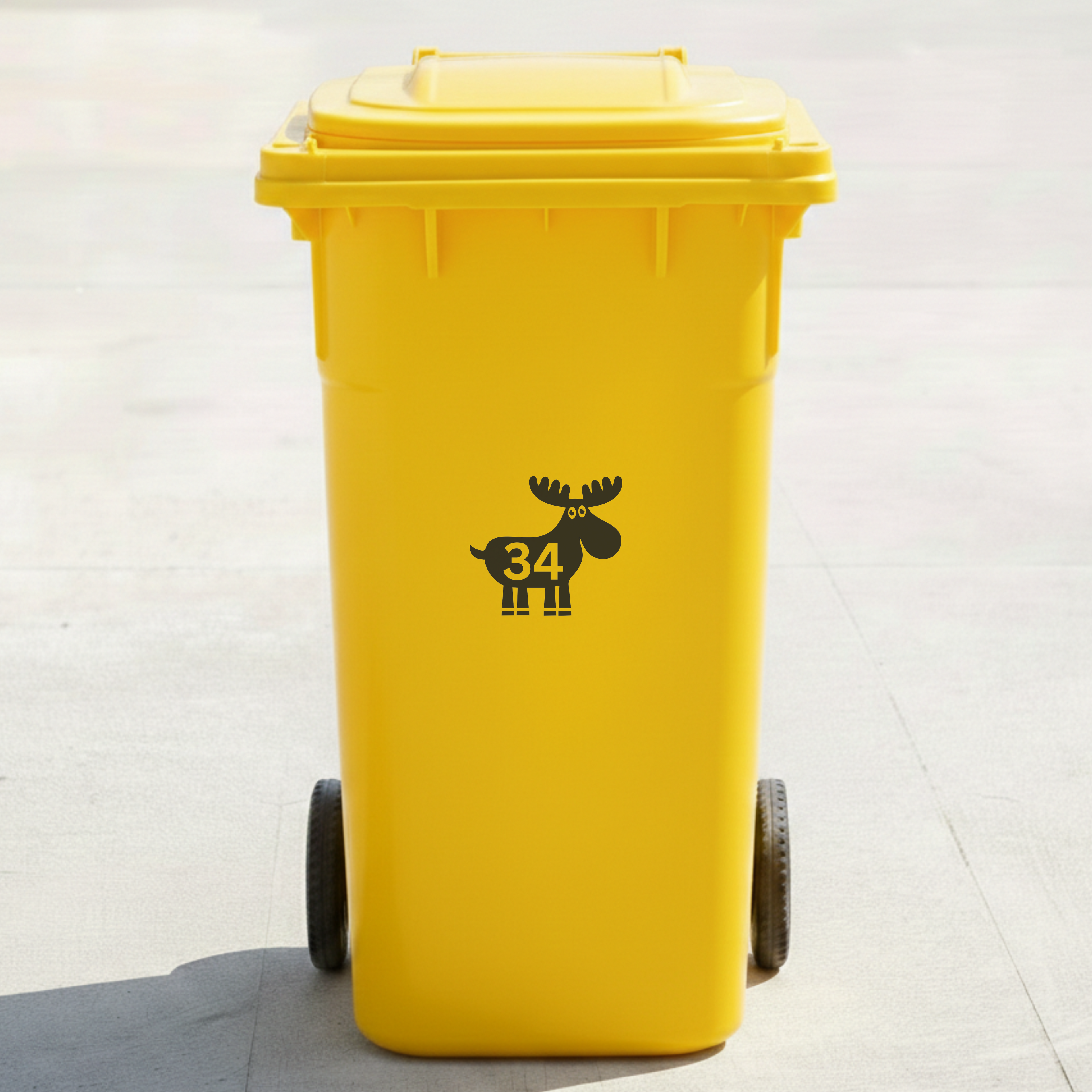 Moose Bin Decal Sticker with Personalised House Number