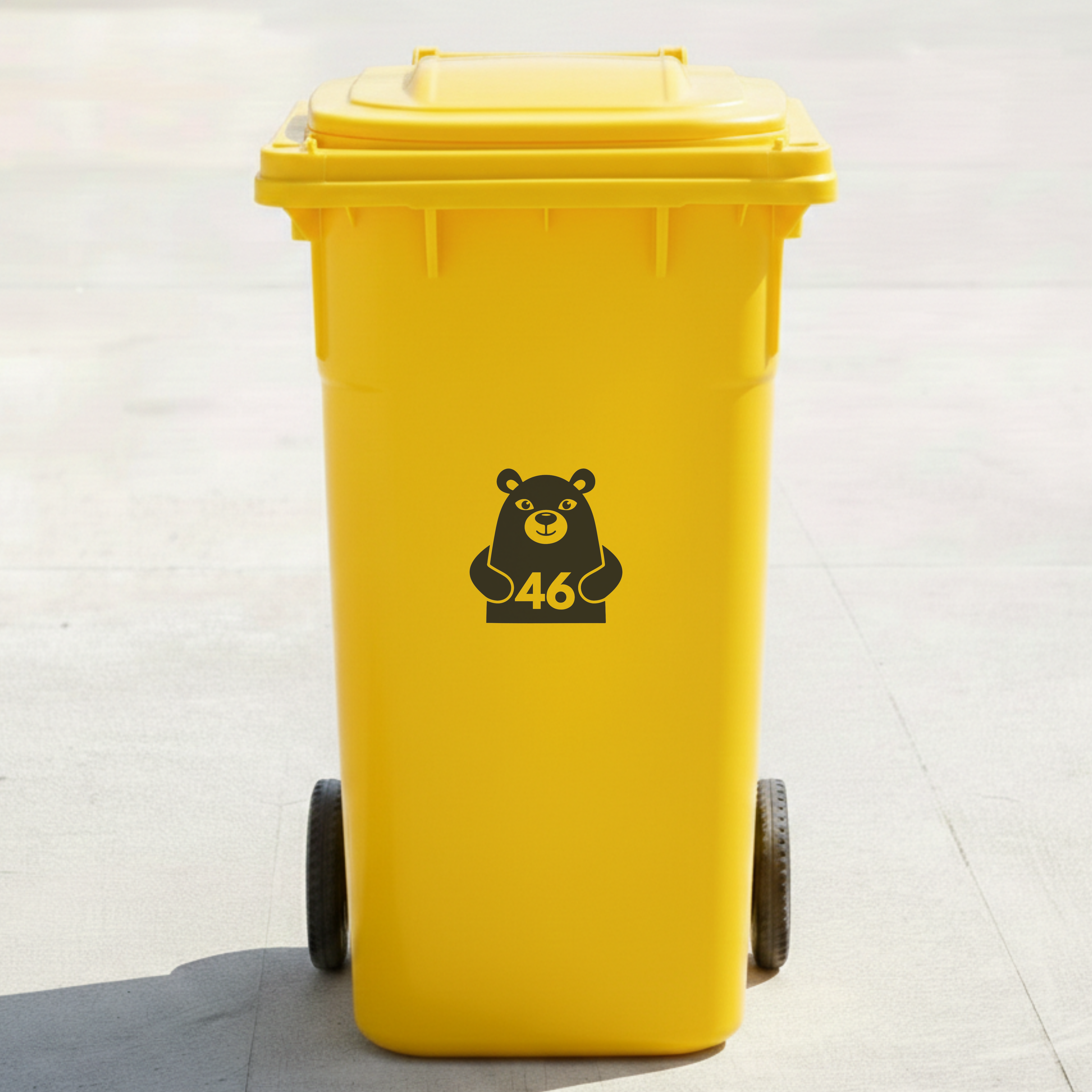 Bear Bin Decal Sticker with Personalised House Number