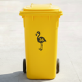 Flamingo Bin Decal Sticker with Personalised House Number