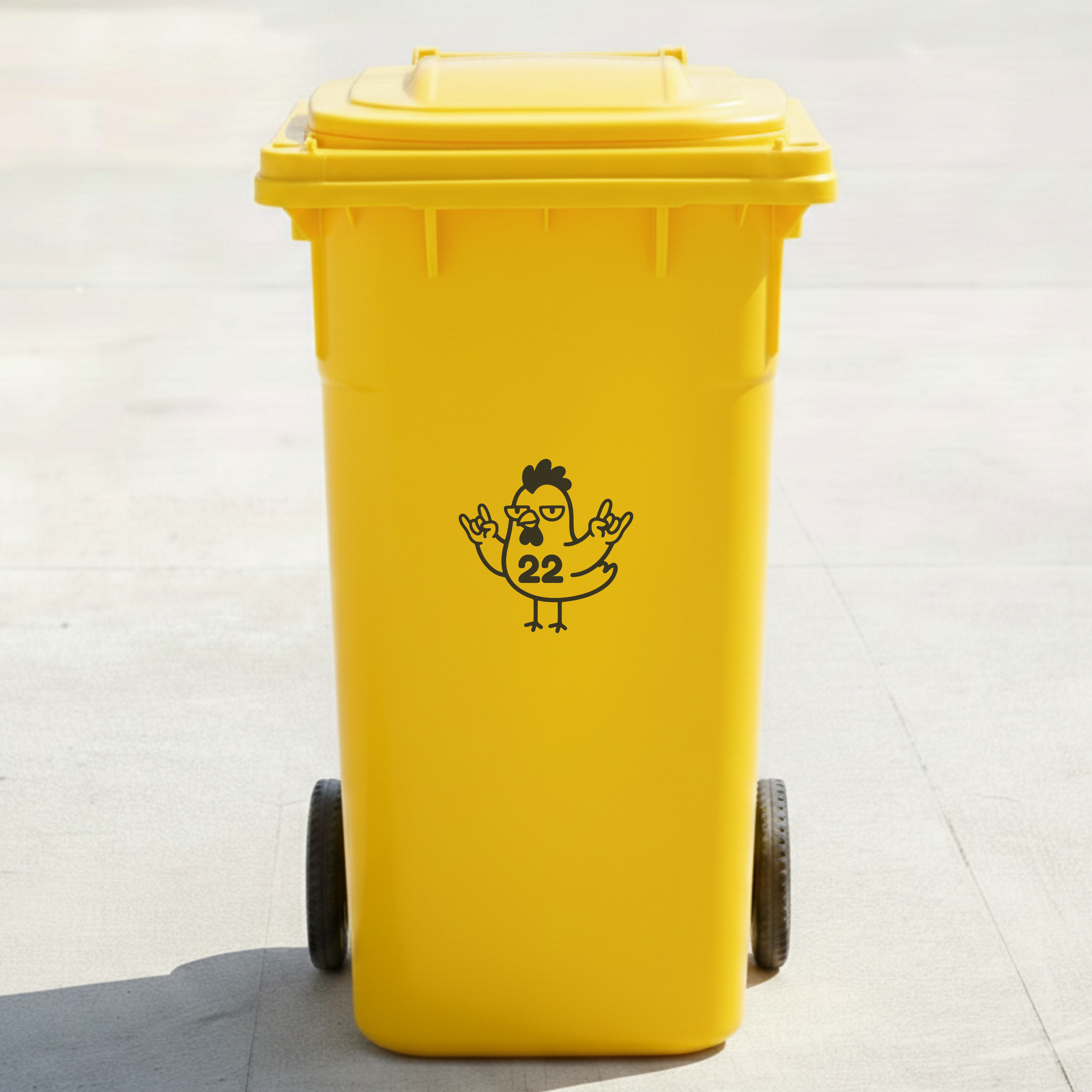 Rock & Roll Chicken Bin Decal Sticker with Personalised House Number