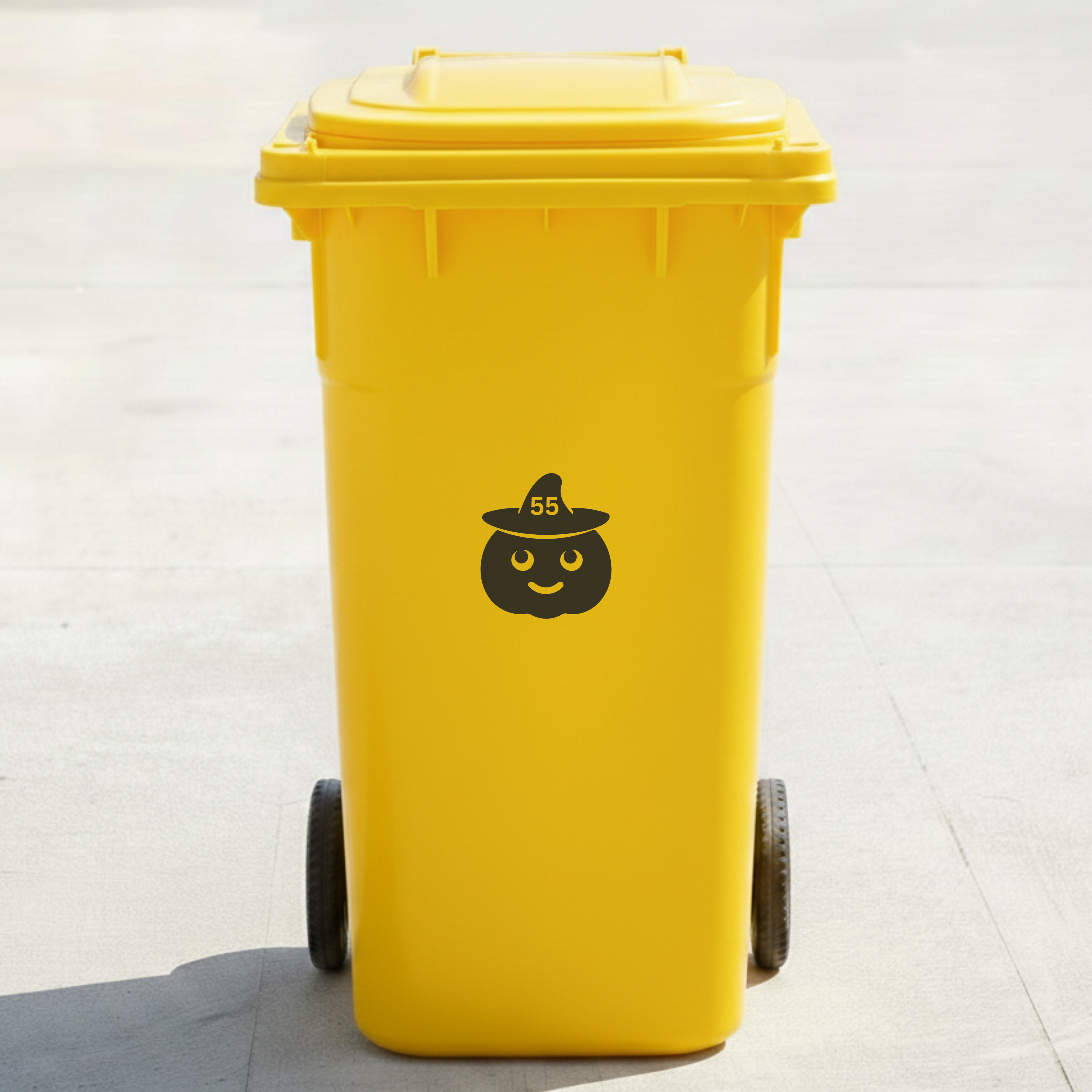 Pumpkin Bin Decal Sticker with Personalised House Number