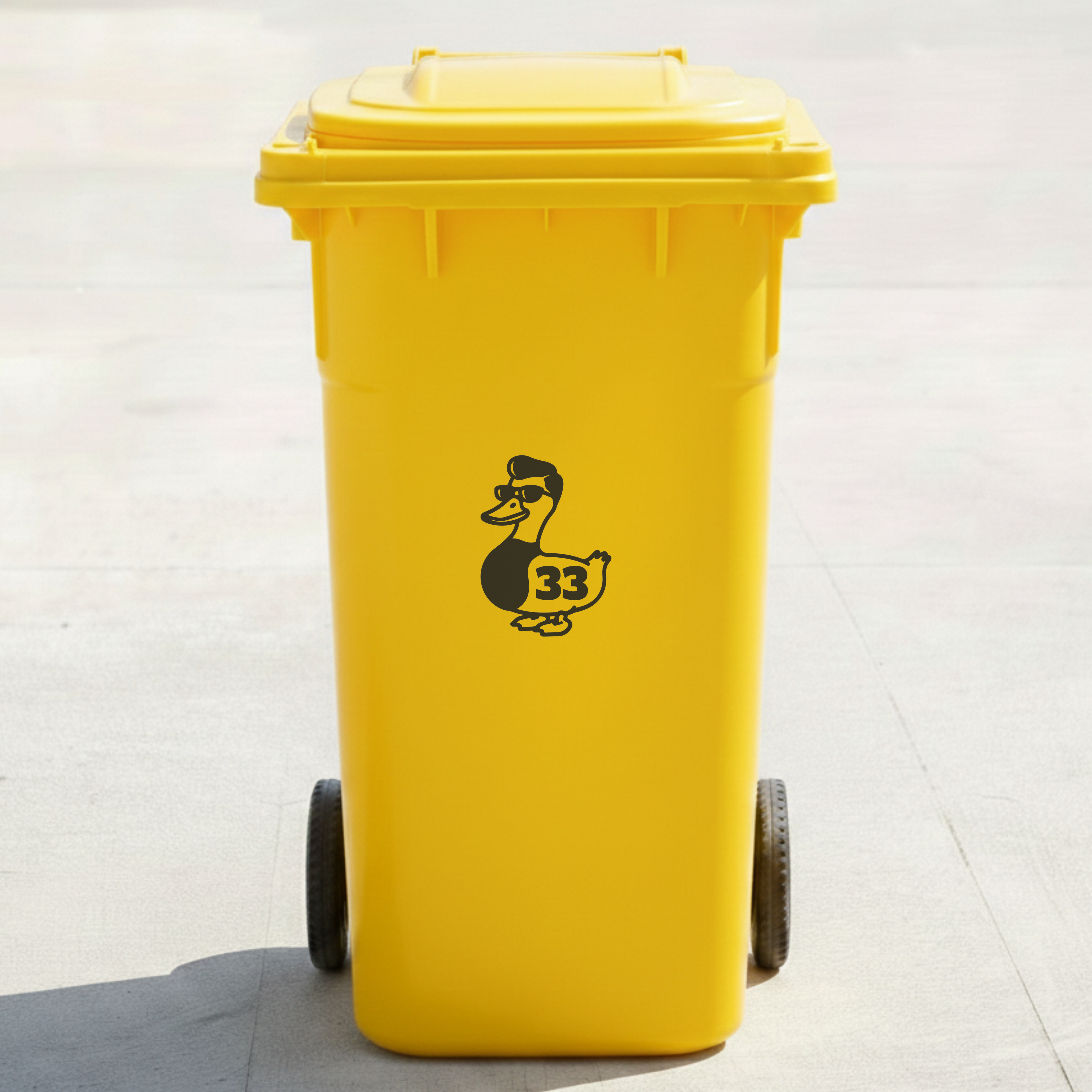 Duck Bin Decal Sticker with Personalised House Number