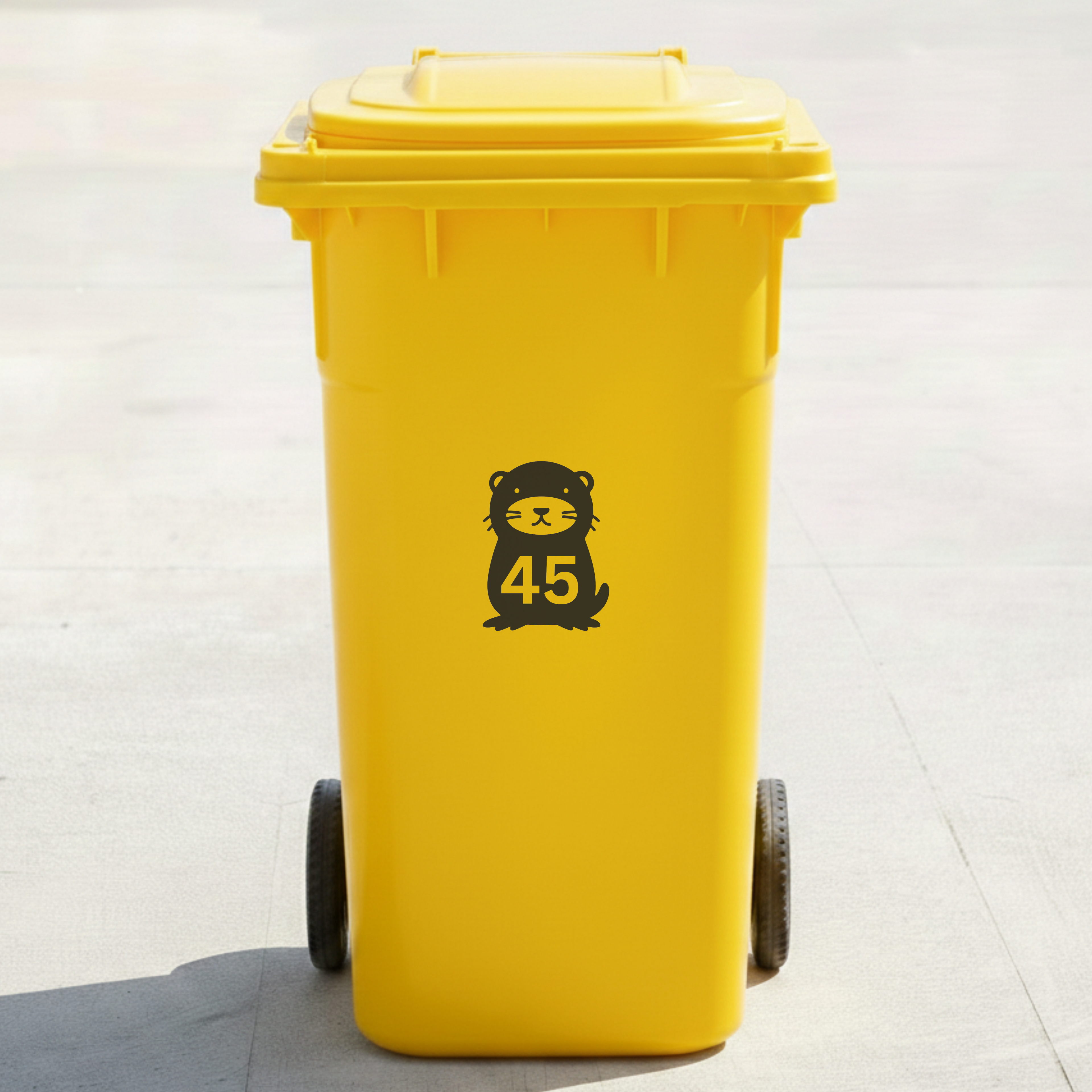 Otter Bin Decal Sticker with Personalised House Number