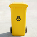 Angry Bear Bin Decal Sticker with Personalised House Number