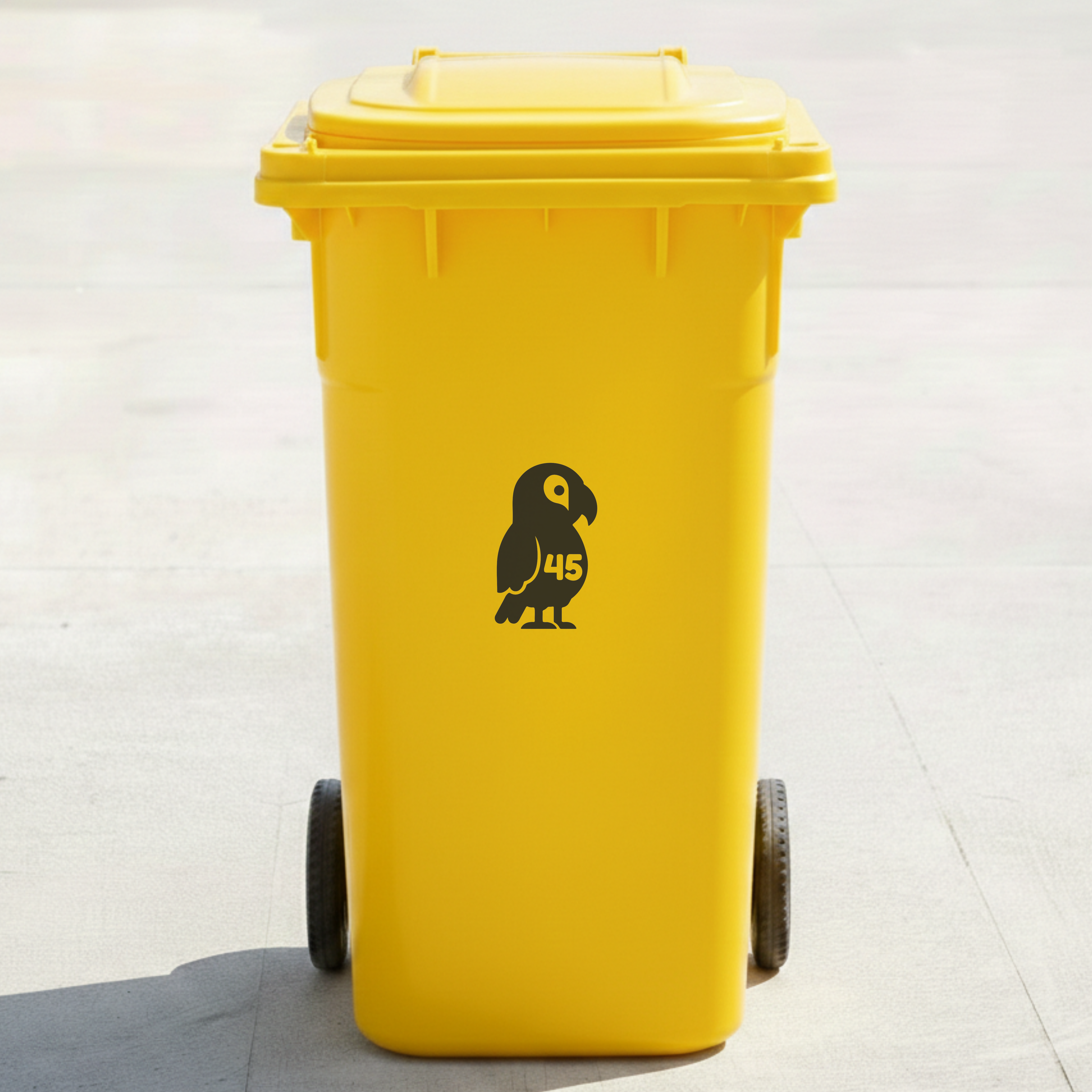 Parrot Bin Decal Sticker with Personalised House Number
