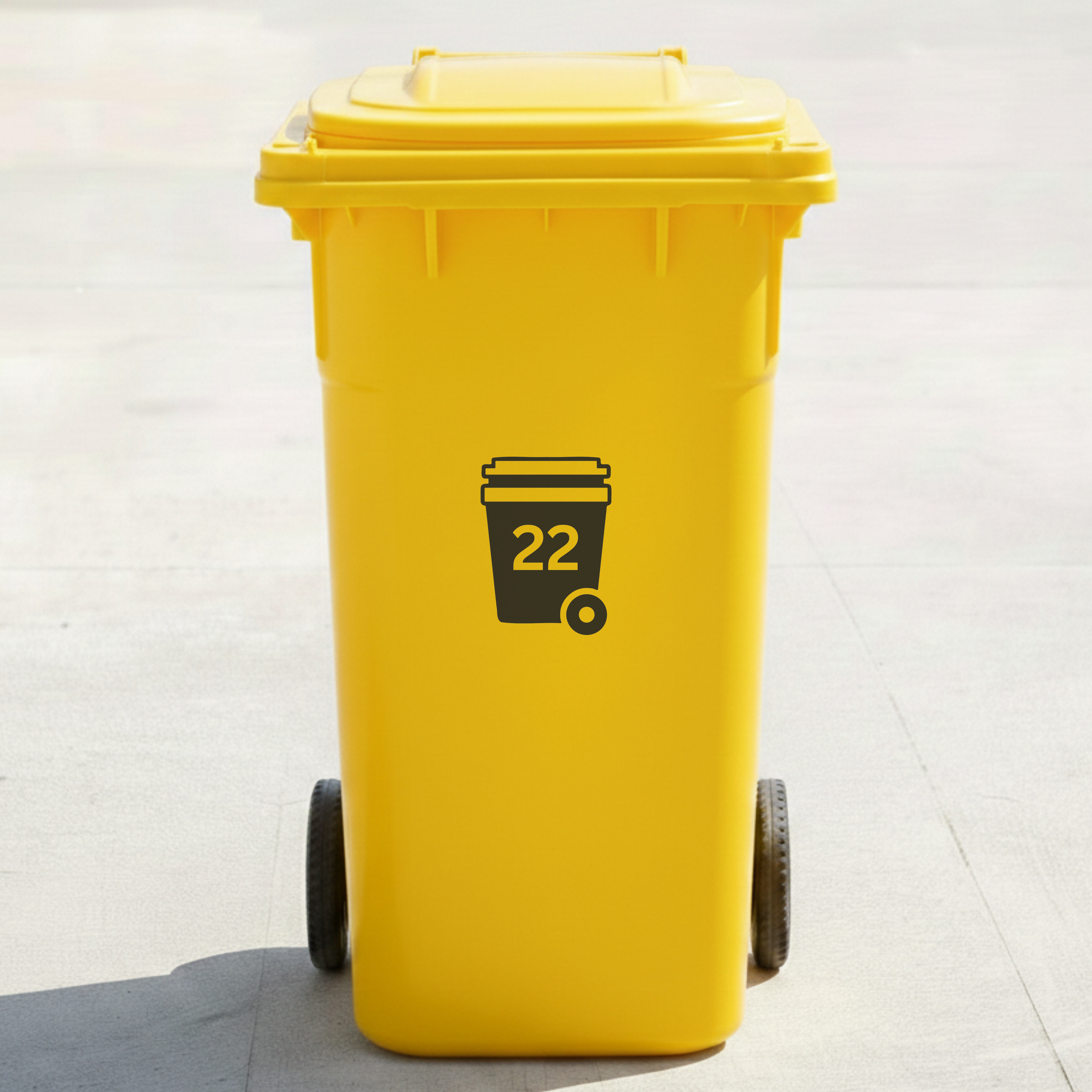 Wheelie Bin Icon Decal Sticker with Personalised House Number