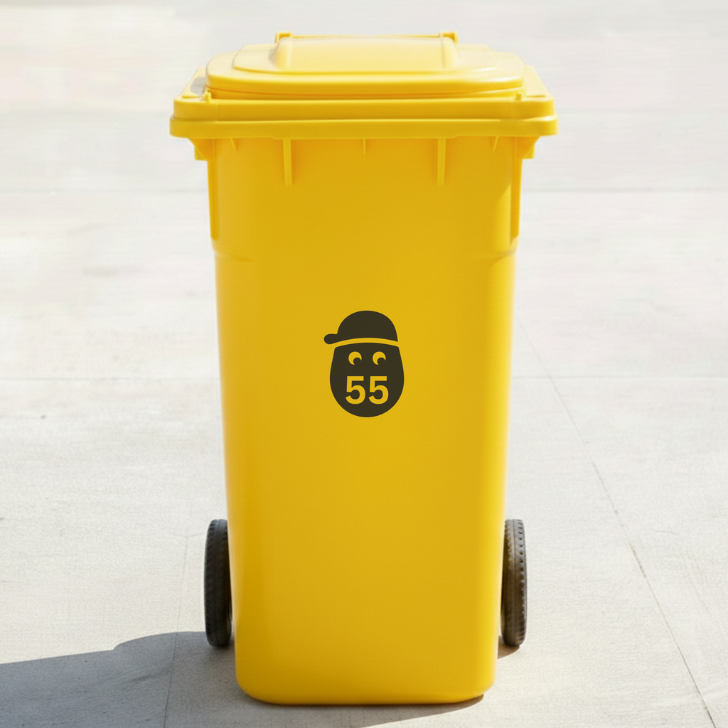 Small Potato Bin Decal Sticker with Personalised House Number