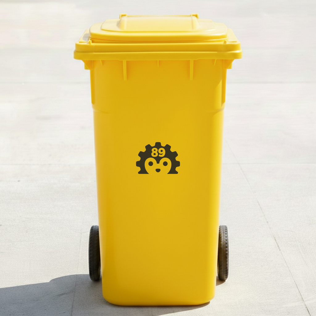 Hedgehog Bin Decal Sticker with Personalised House Number