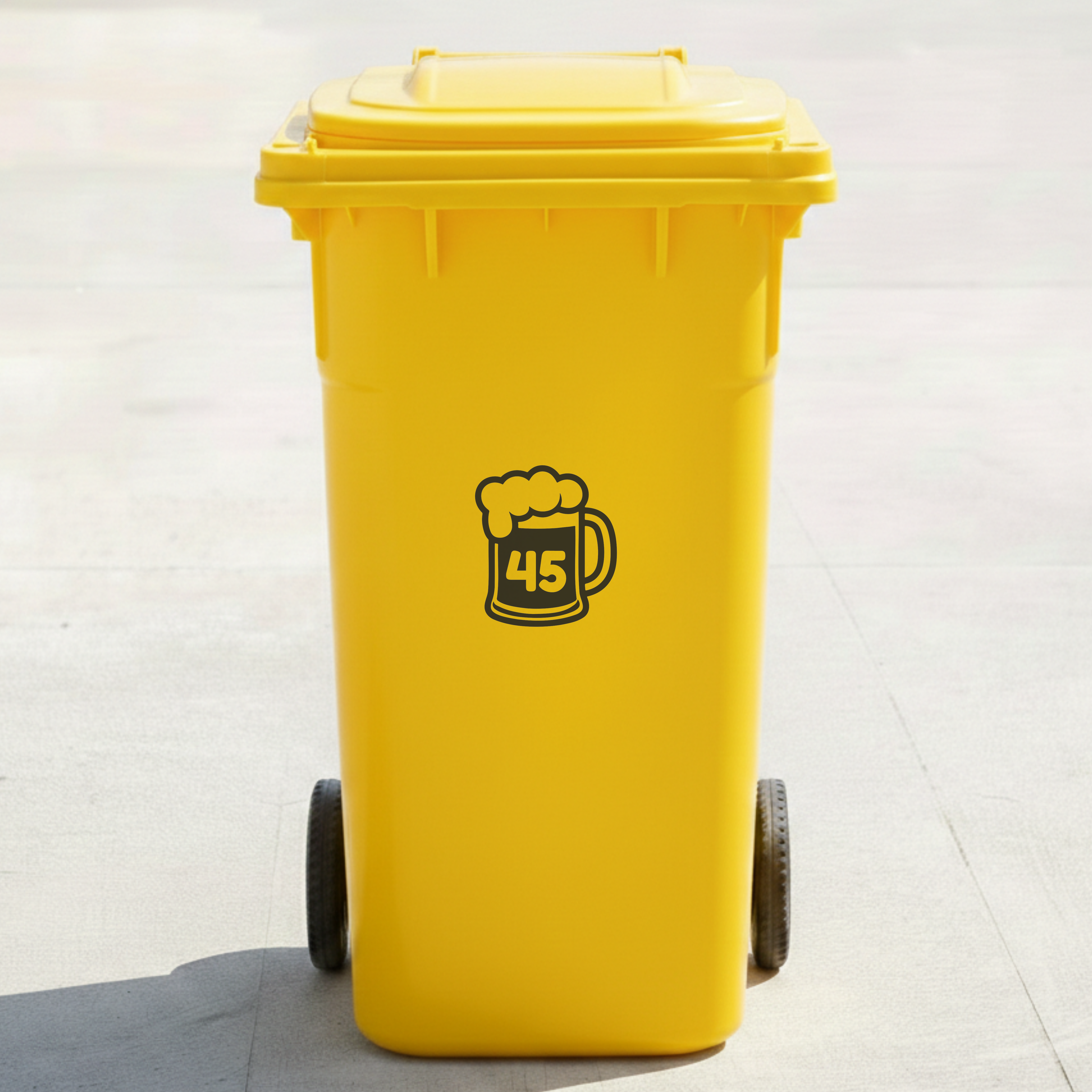 Beer Mug Bin Decal Sticker with Personalised House Number
