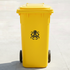 Octopus Bin Decal Sticker with Personalised House Number