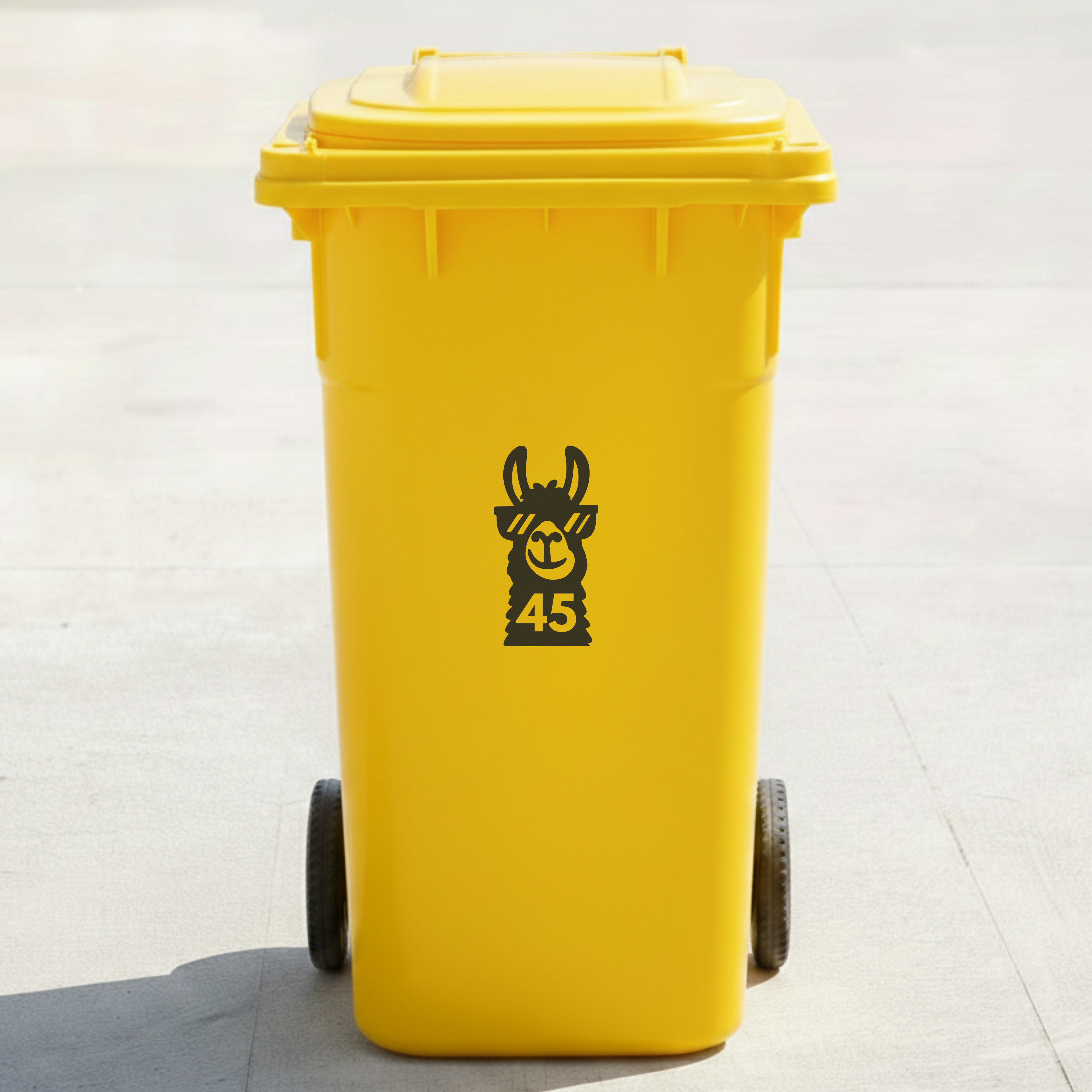 Llama Bin Decal Sticker with Personalised House Number