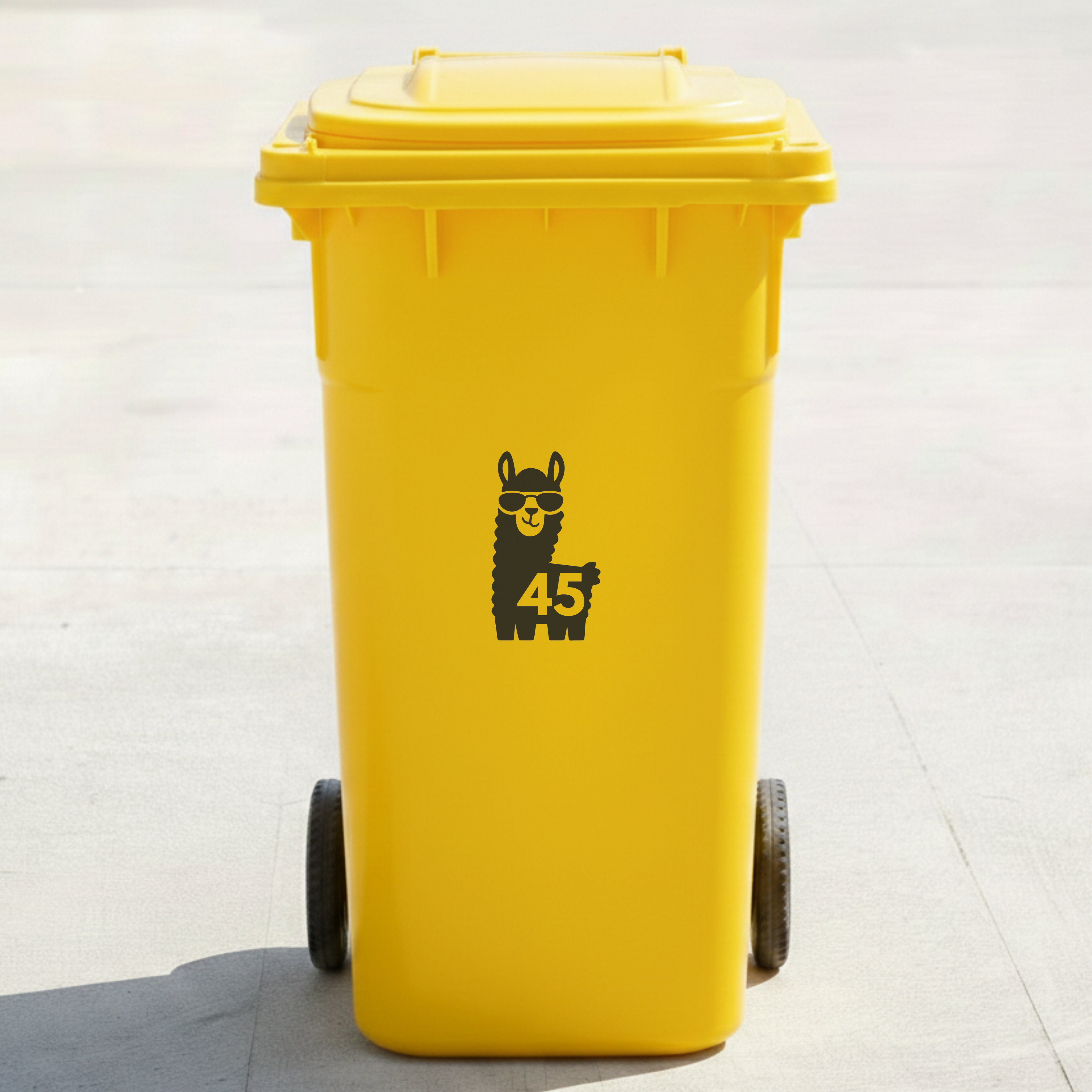 Llama Bin Decal Sticker with Personalised House Number