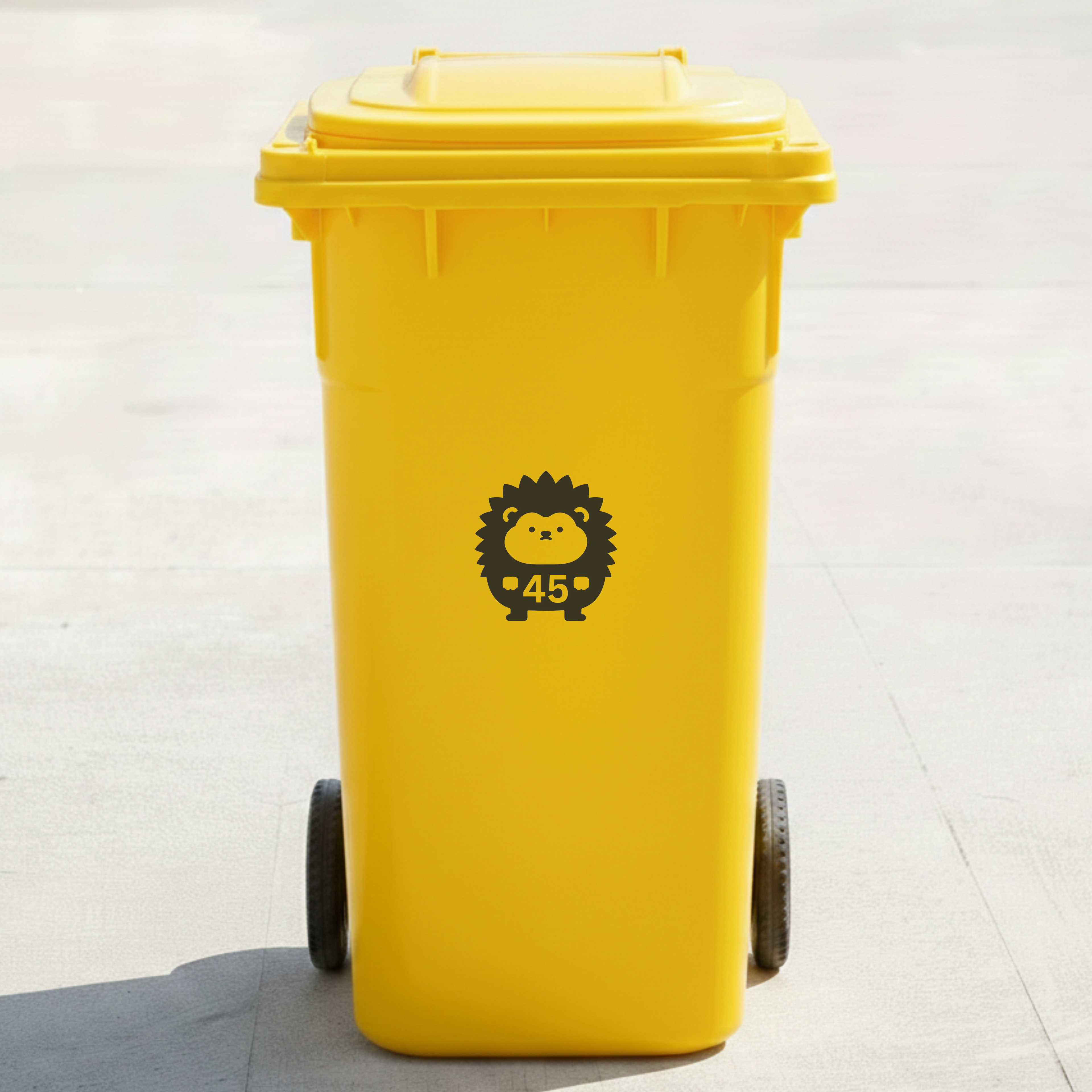 Hedgehog Bin Decal Sticker with Personalised House Number