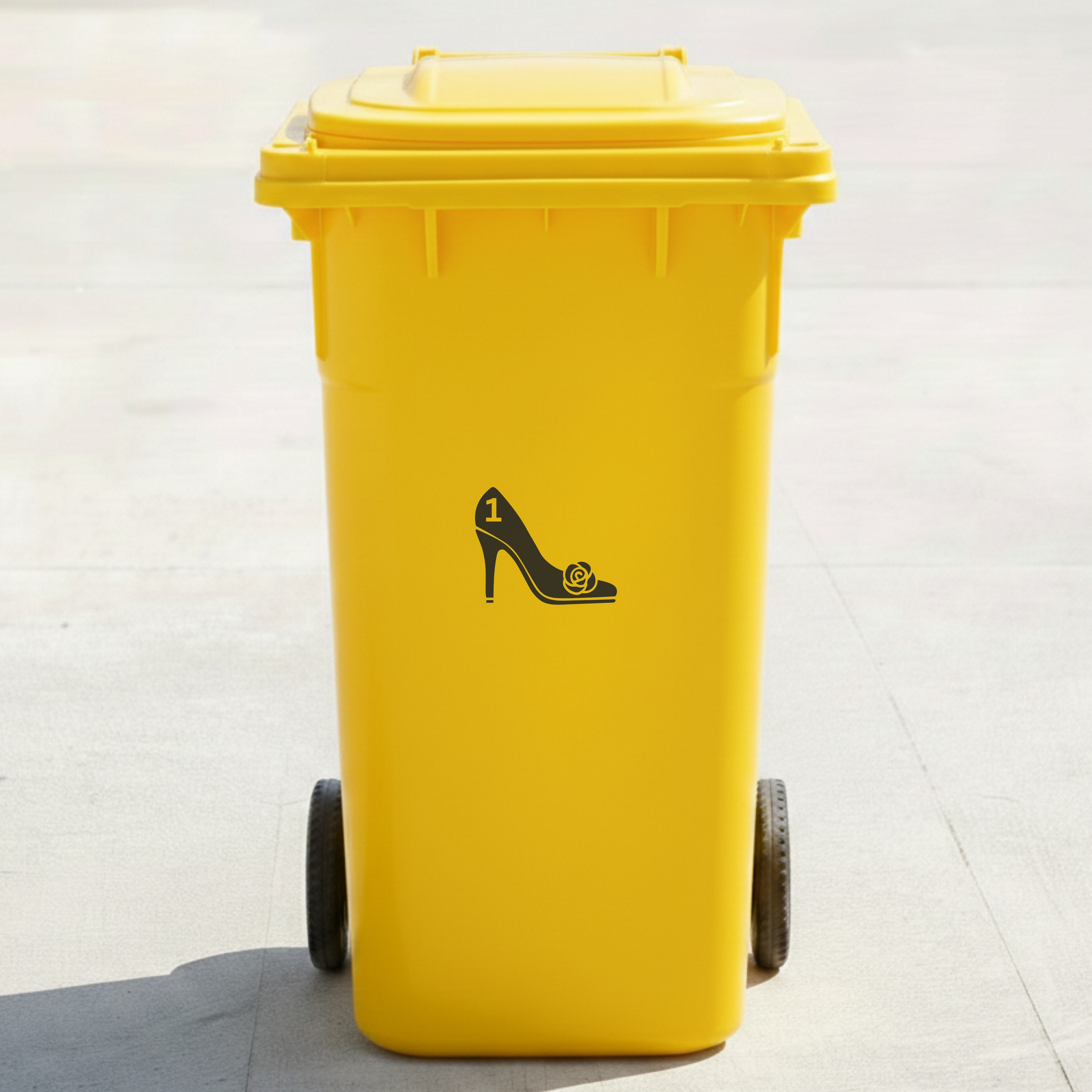 High Heel Bin Decal Sticker with Personalised House Number