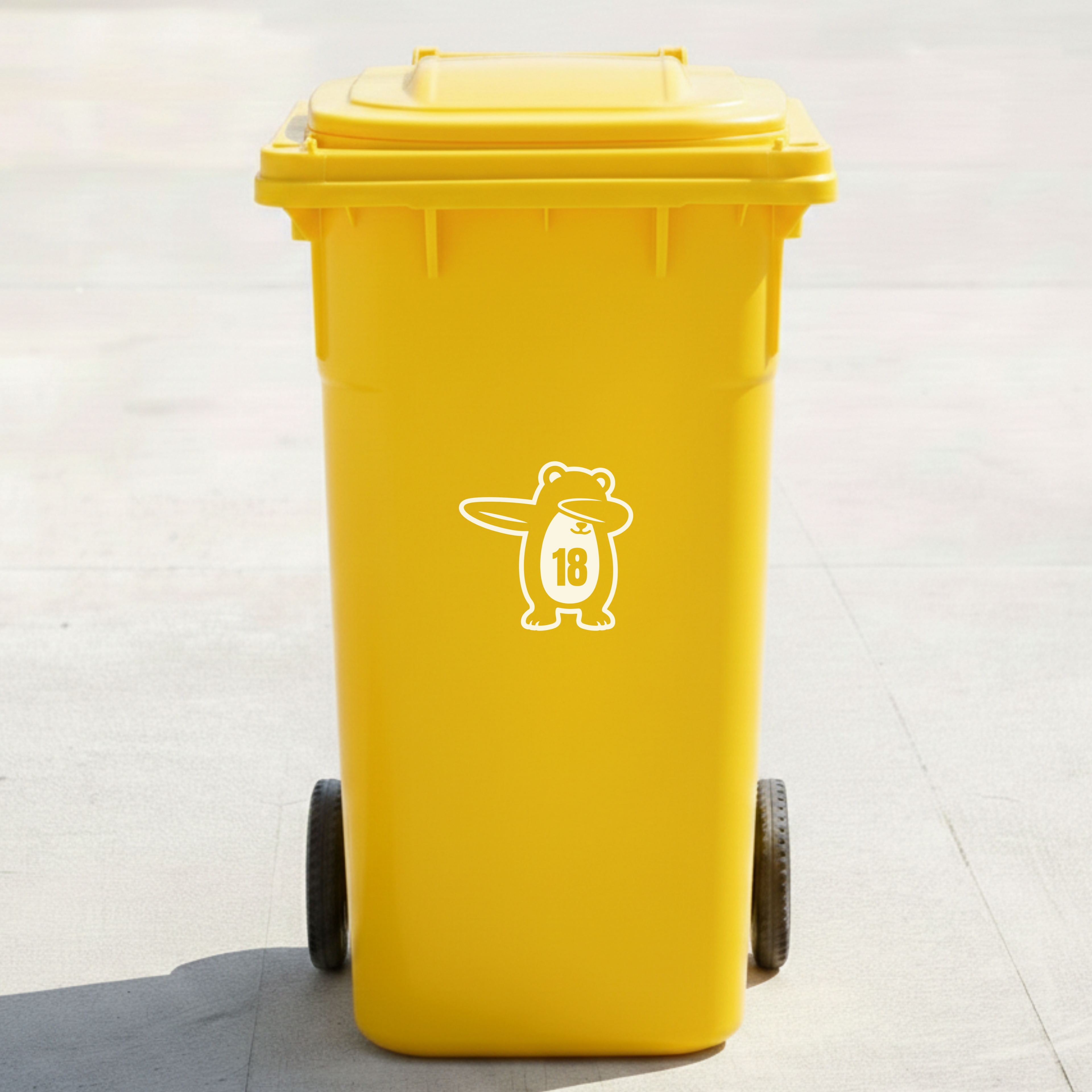 Bear Bin Decal Sticker with Personalised House Number