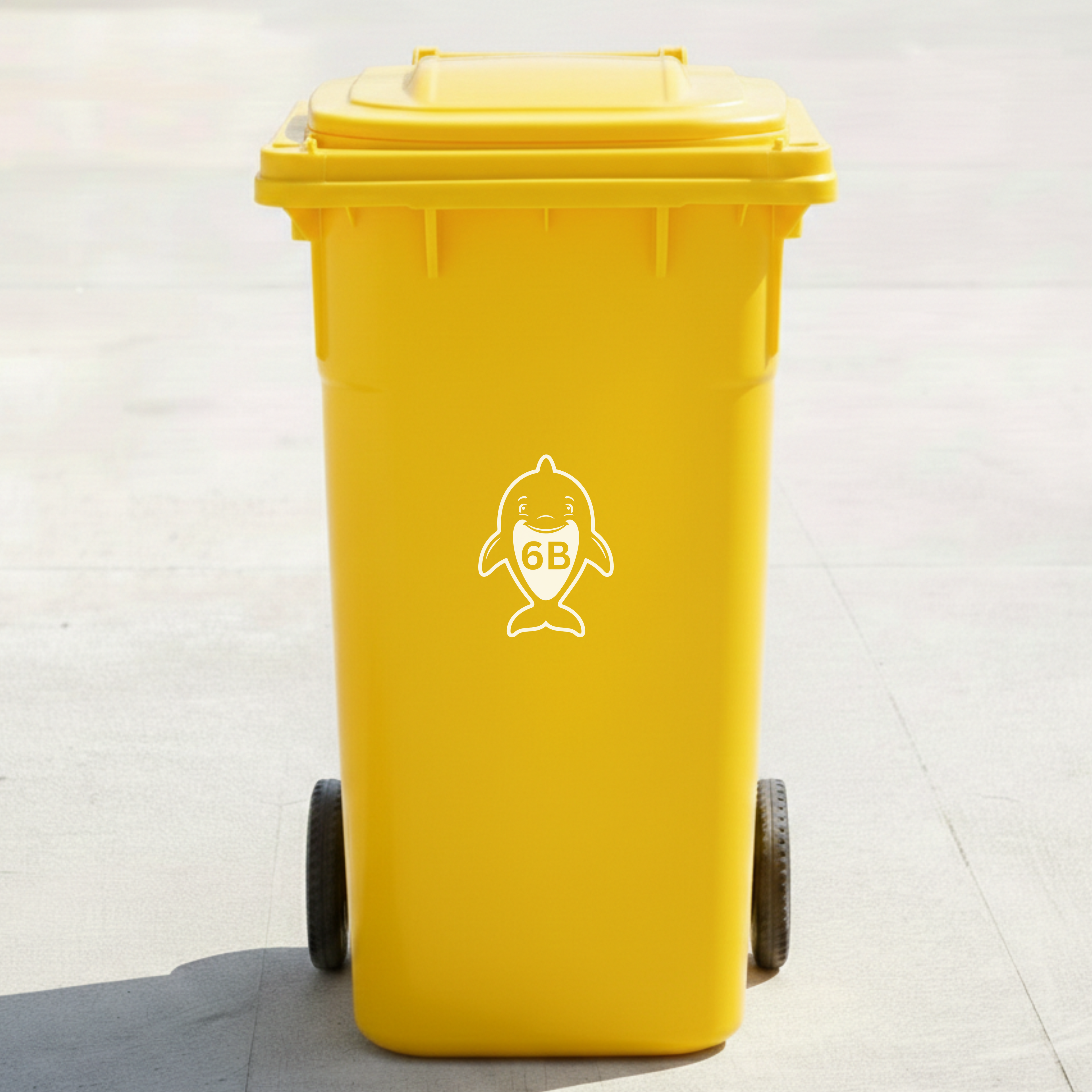 Dolphin Bin Decal Sticker with Personalised House Number