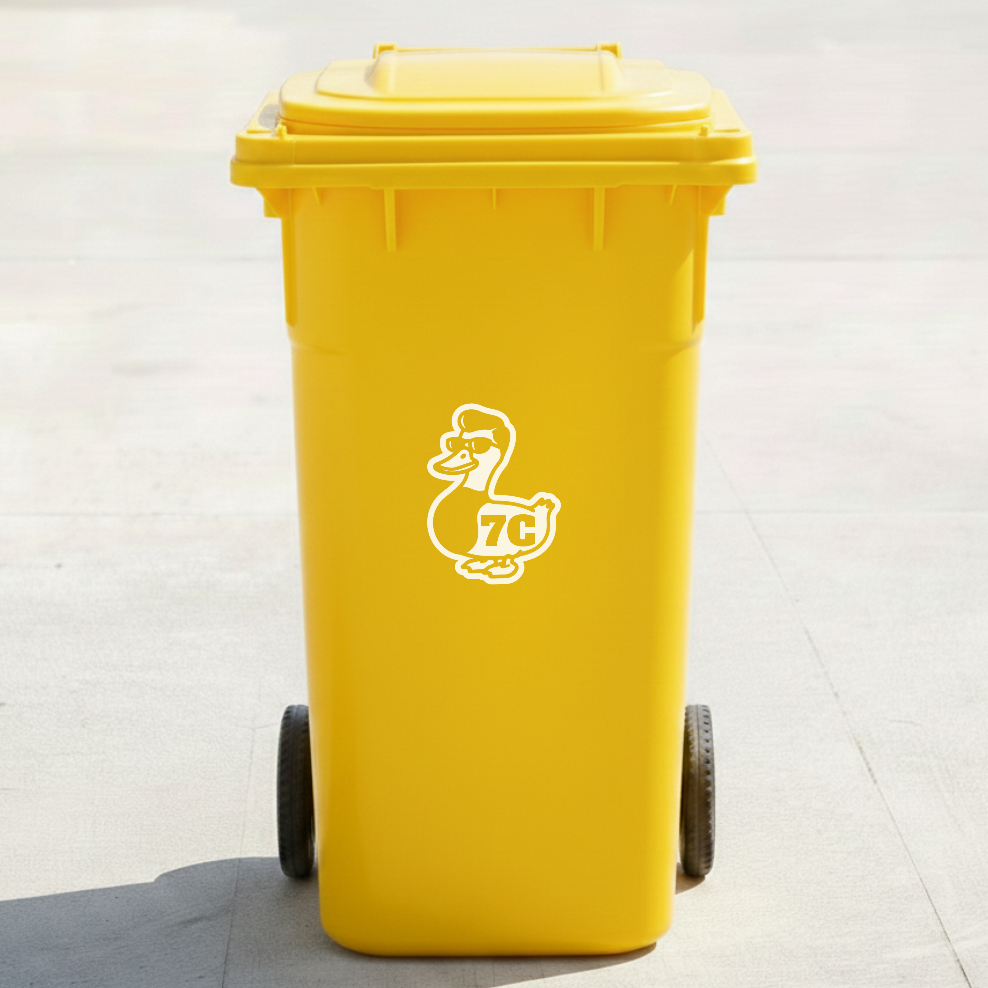 Duck Bin Decal Sticker with Personalised House Number