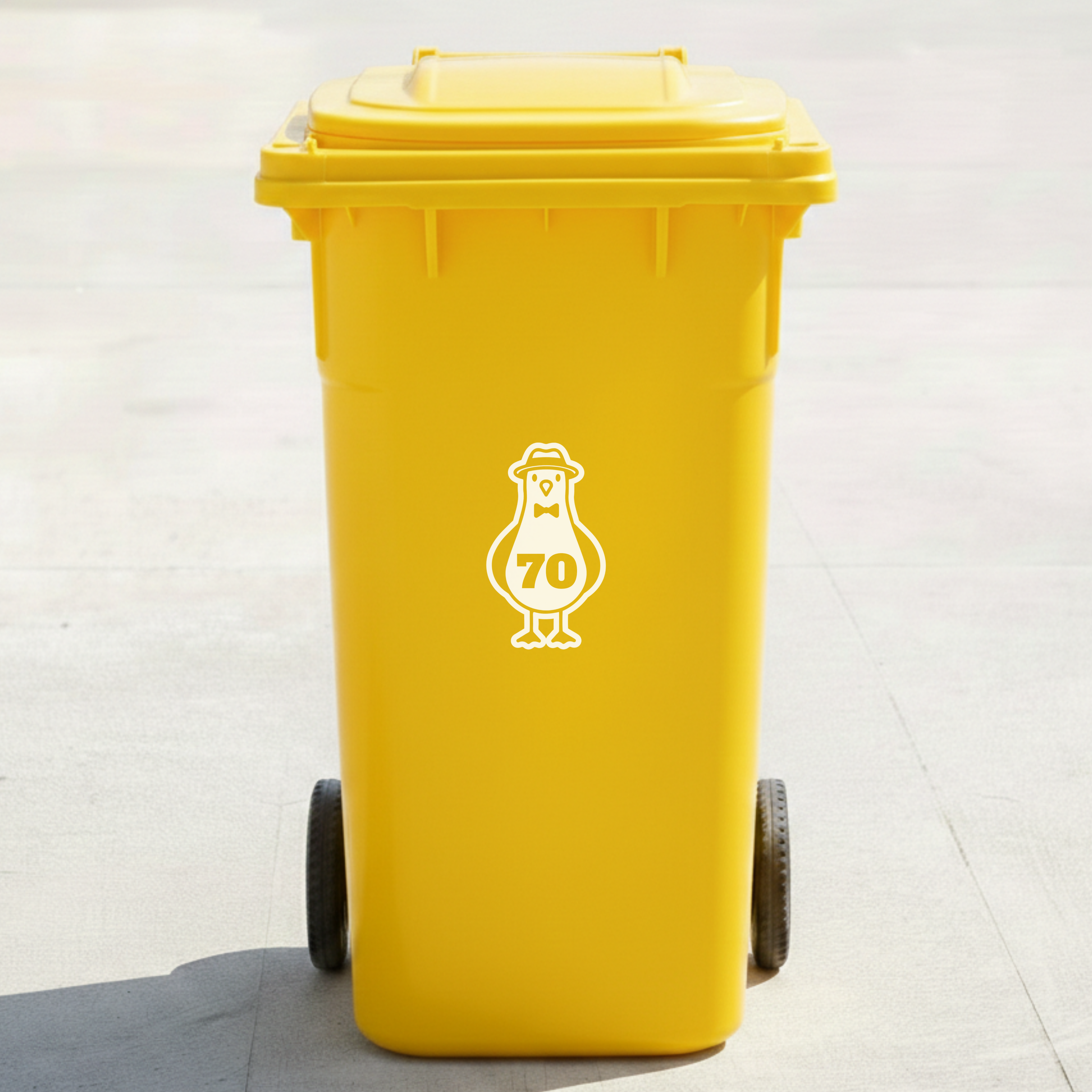 Seagull Bin Decal Sticker with Personalised House Number