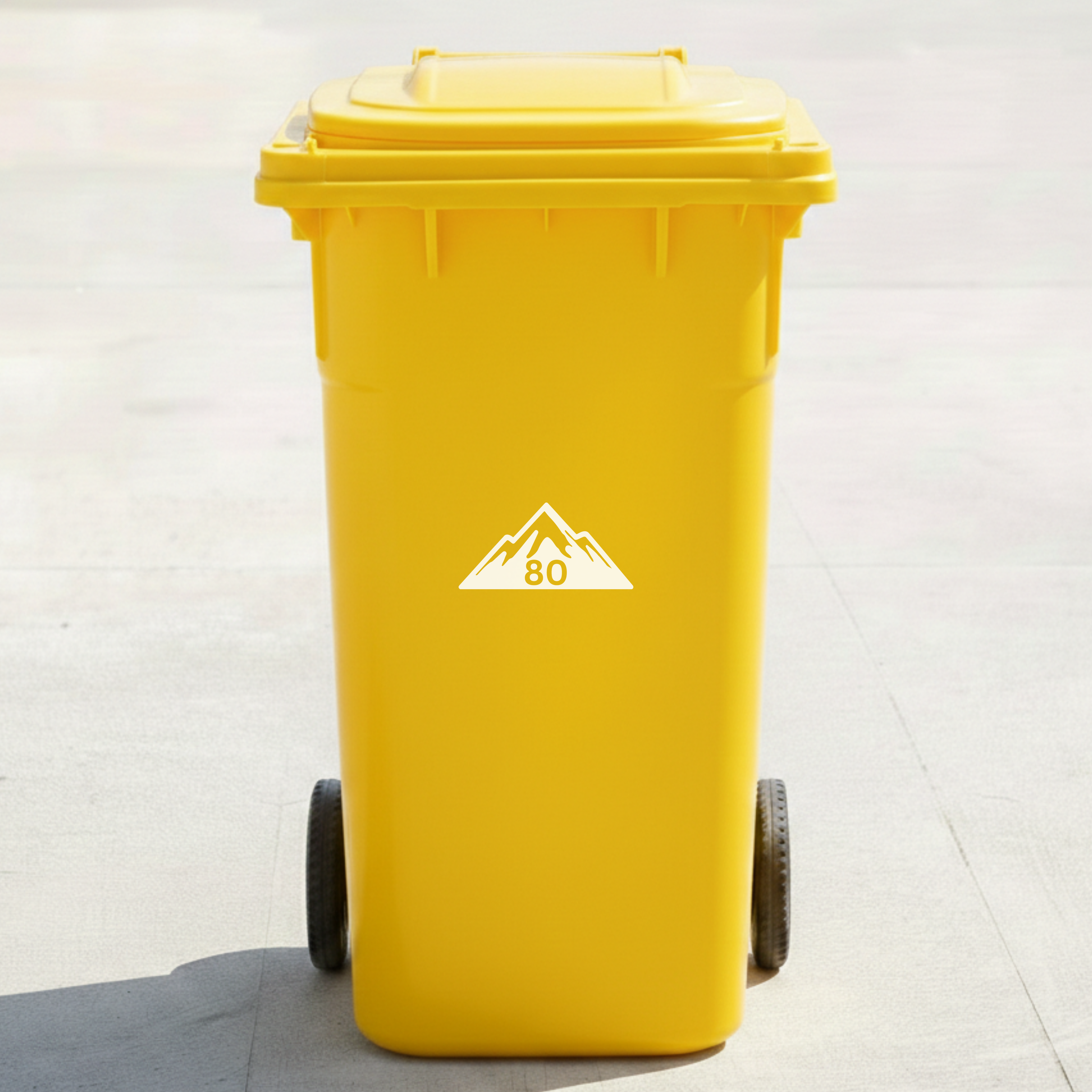 Mountain Adventure Bin Decal Sticker with Personalised House Number