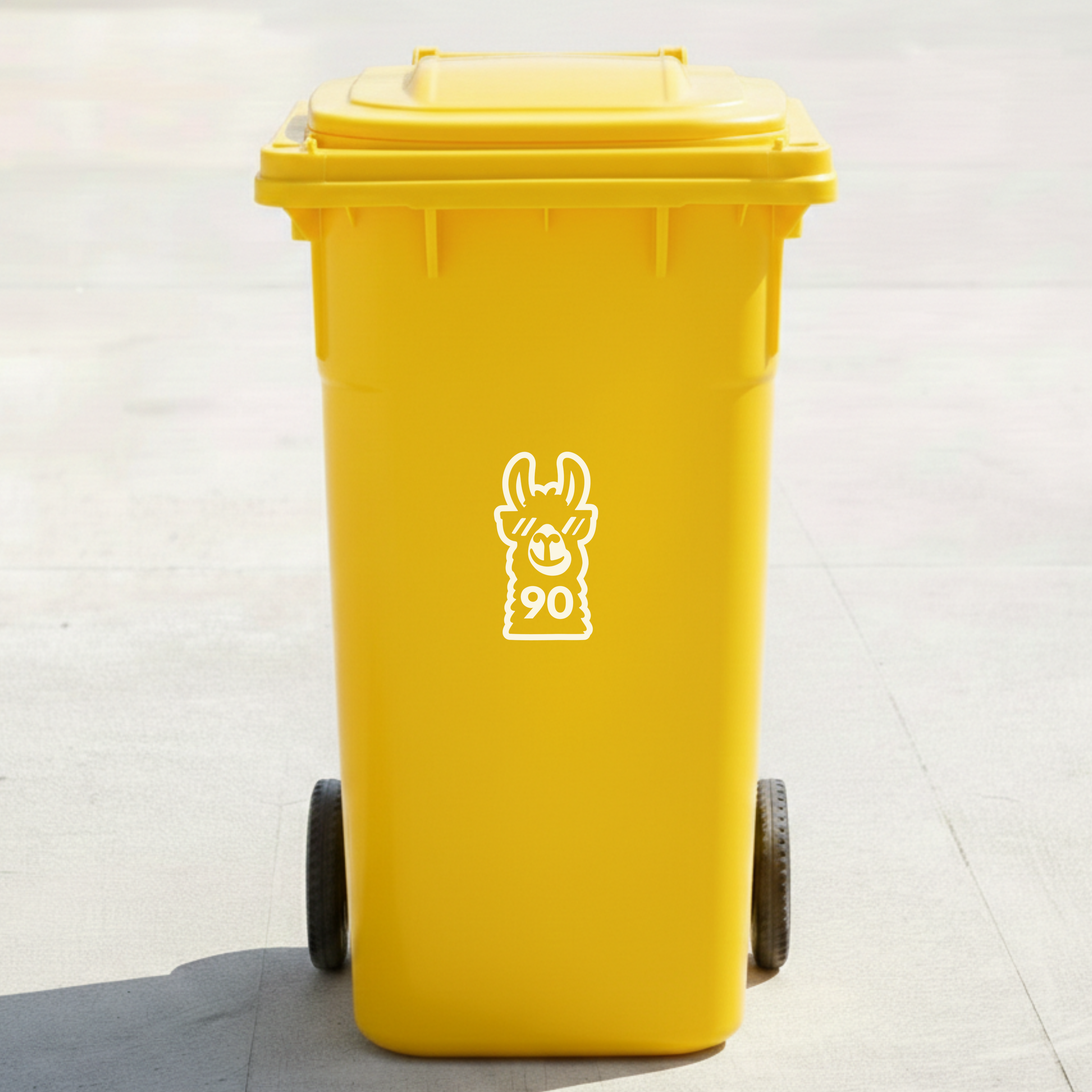 Llama Bin Decal Sticker with Personalised House Number