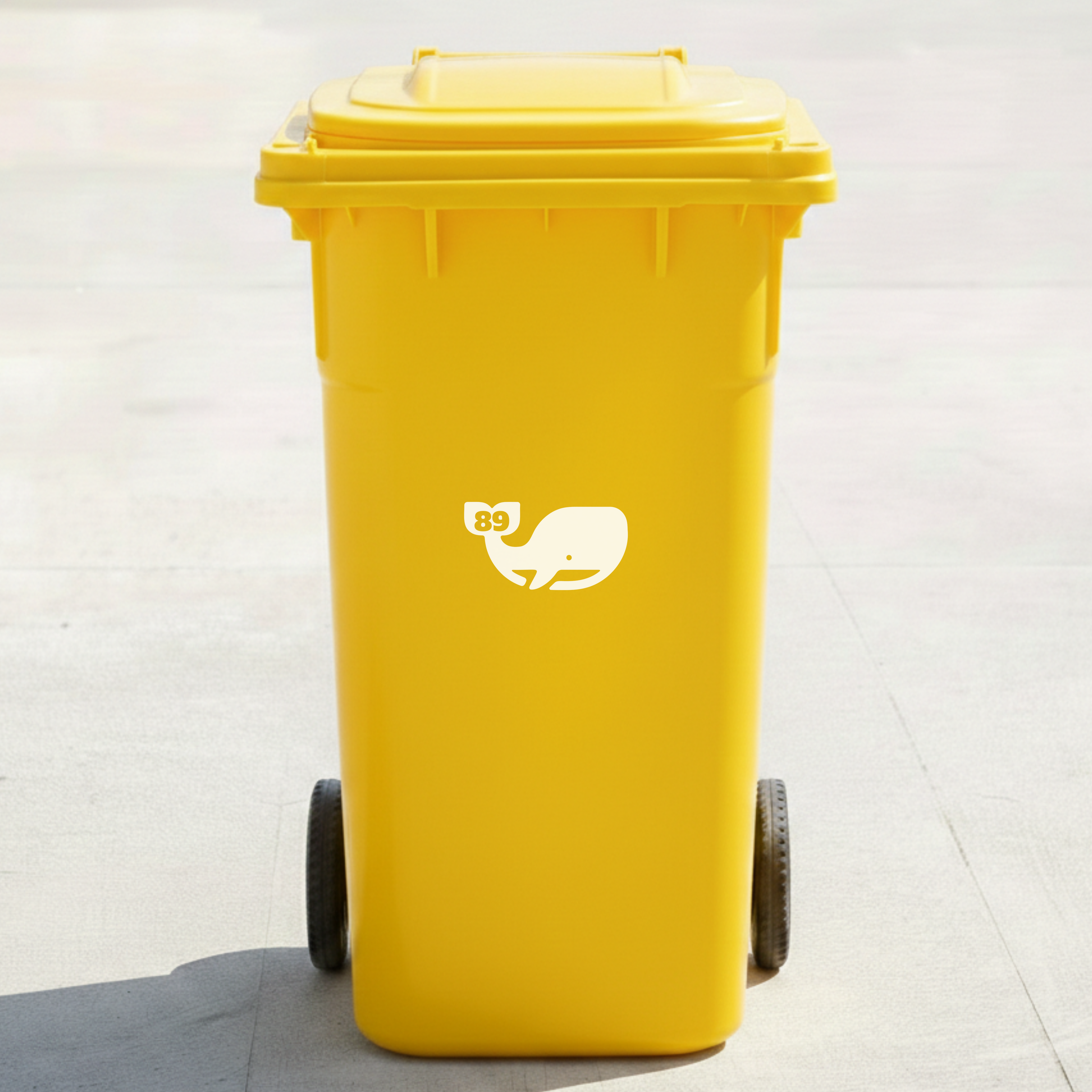 Whale Bin Decal Sticker with Personalised House Number