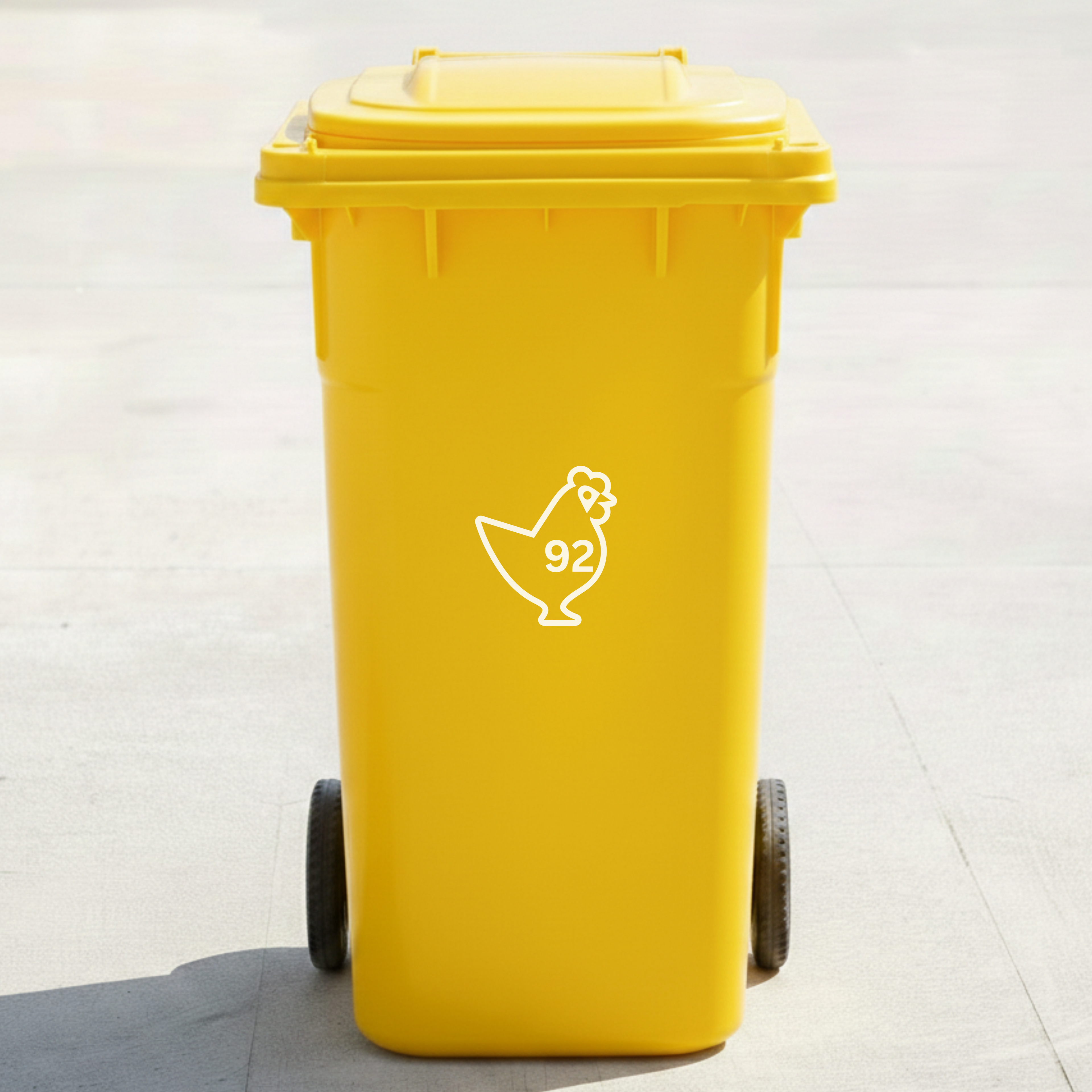 Chicken Bin Decal Sticker with Personalised House Number