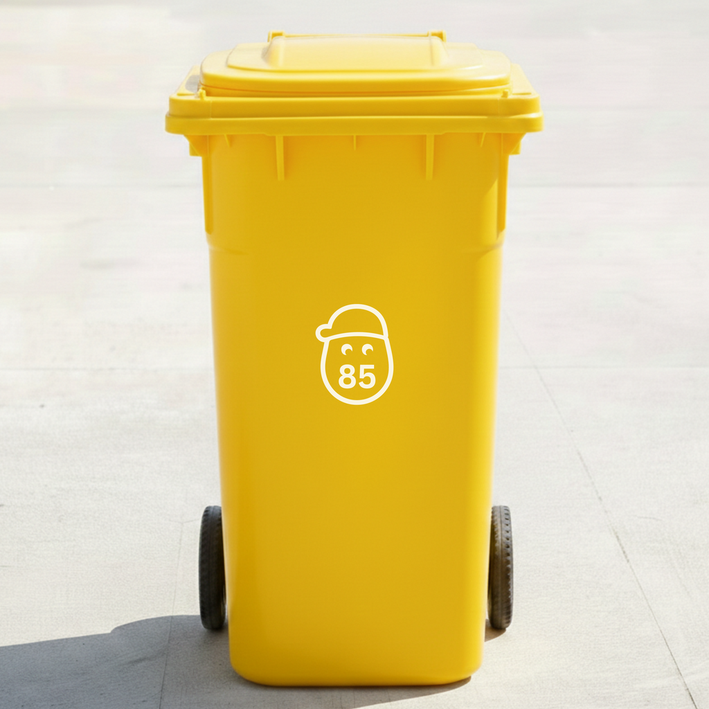 Small Potato Bin Decal Sticker with Personalised House Number