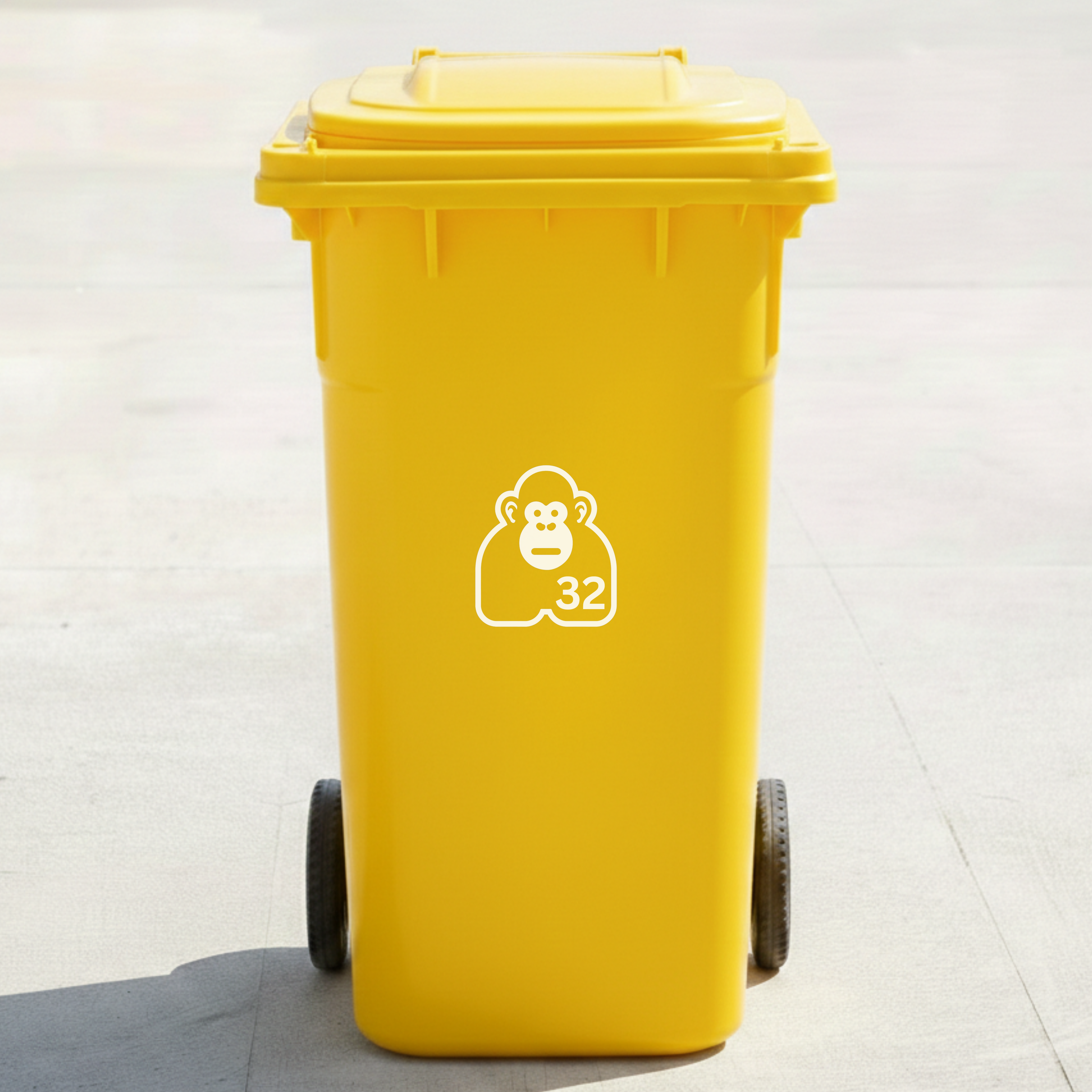 Gorilla Bin Decal Sticker with Personalised House Number