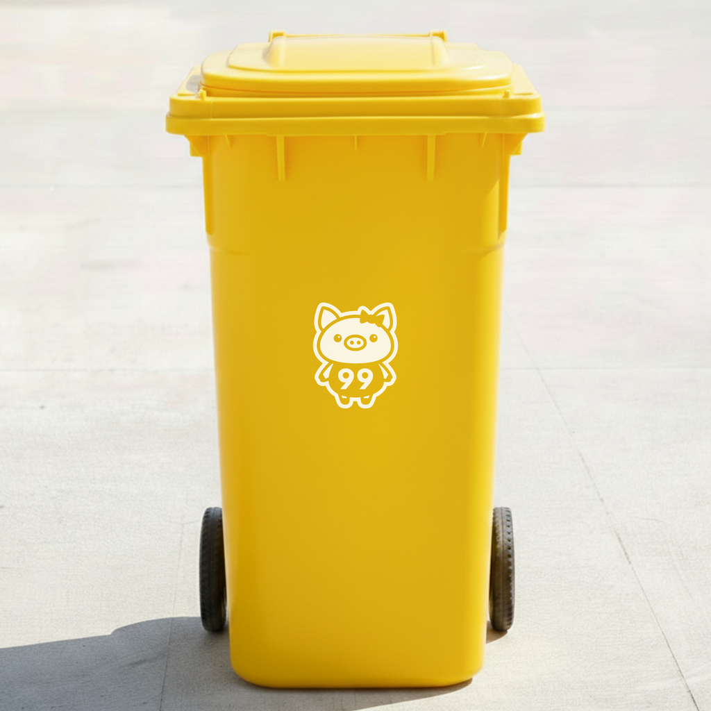 Piggy Bin Decal Sticker with Personalised House Number