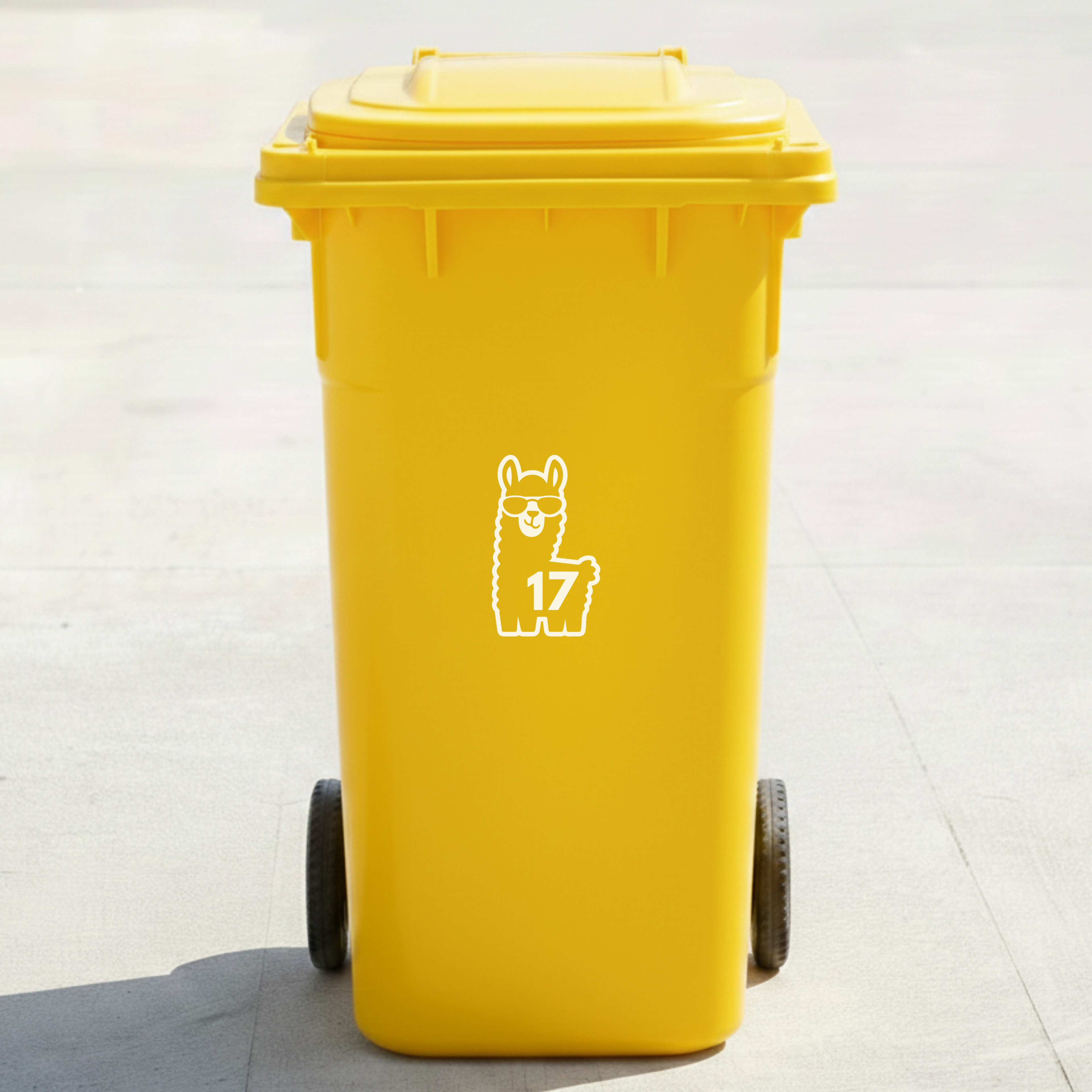 Llama Bin Decal Sticker with Personalised House Number