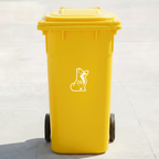 Sitting Dog Bin Decal Sticker with Personalised House Number