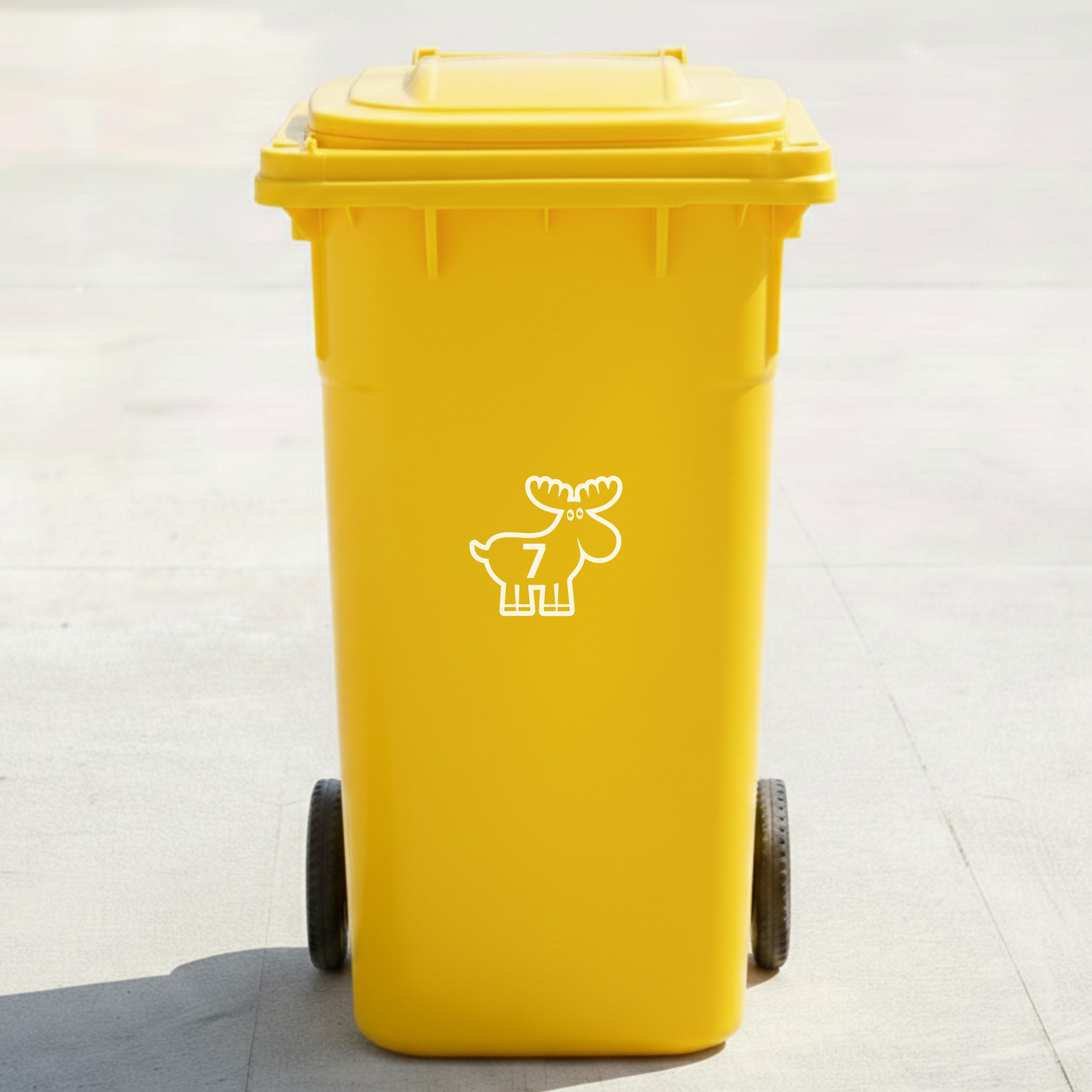Moose Bin Decal Sticker with Personalised House Number