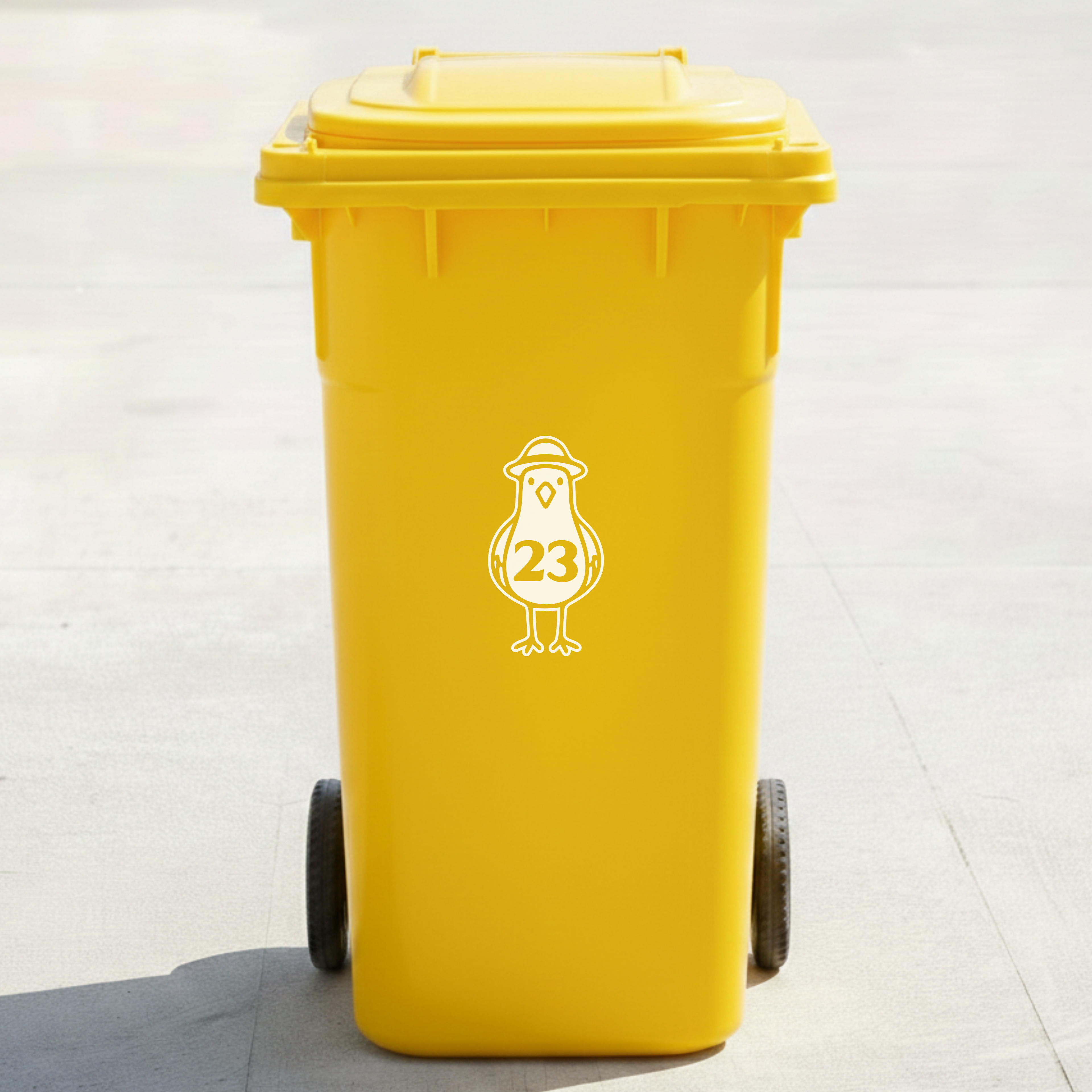Seagull Bin Decal Sticker with Personalised House Number