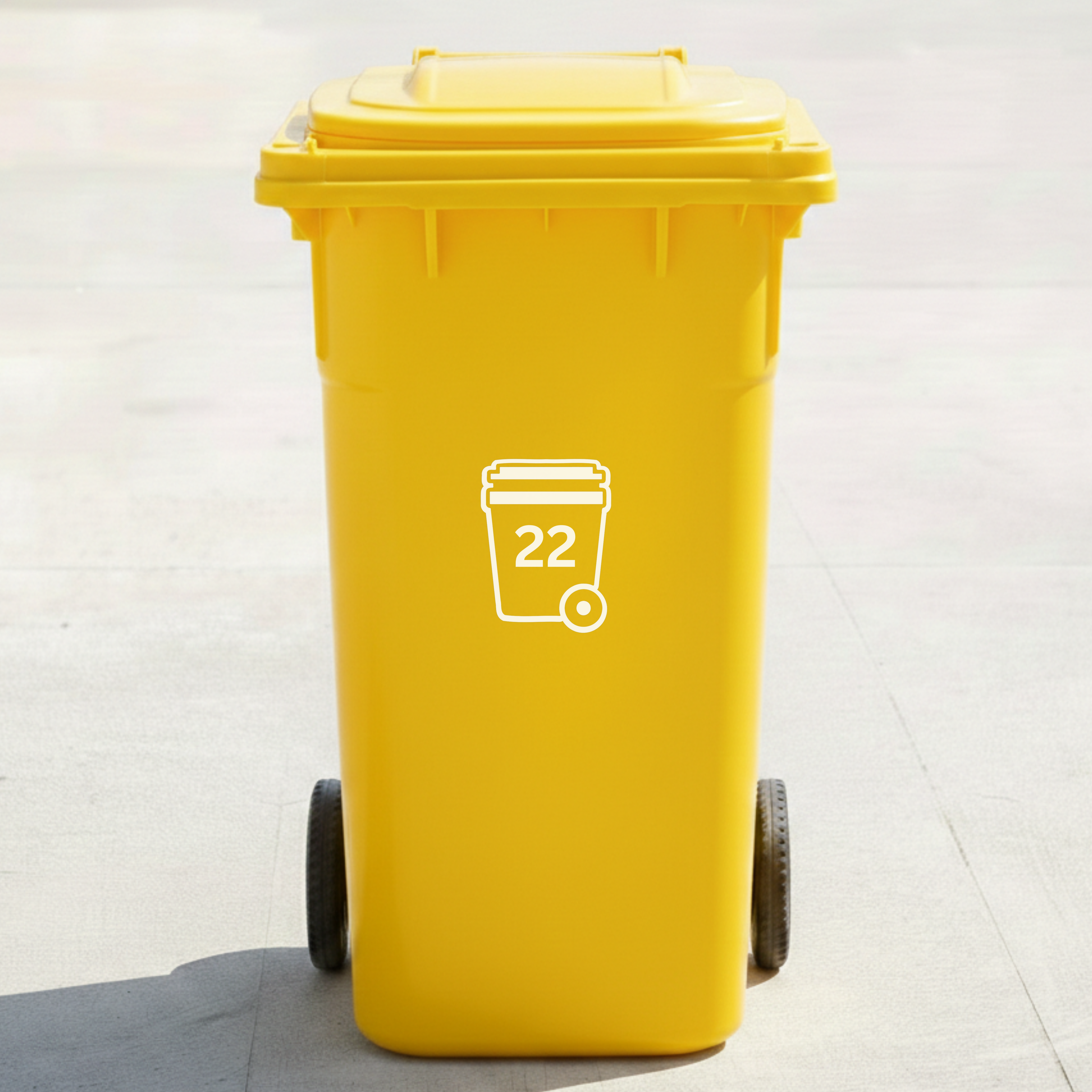Wheelie Bin Icon Decal Sticker with Personalised House Number