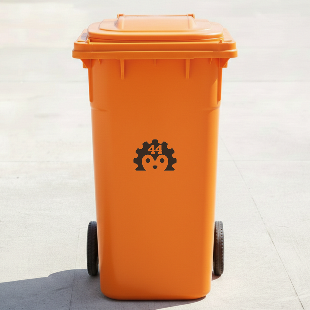 Hedgehog Bin Decal Sticker with Personalised House Number
