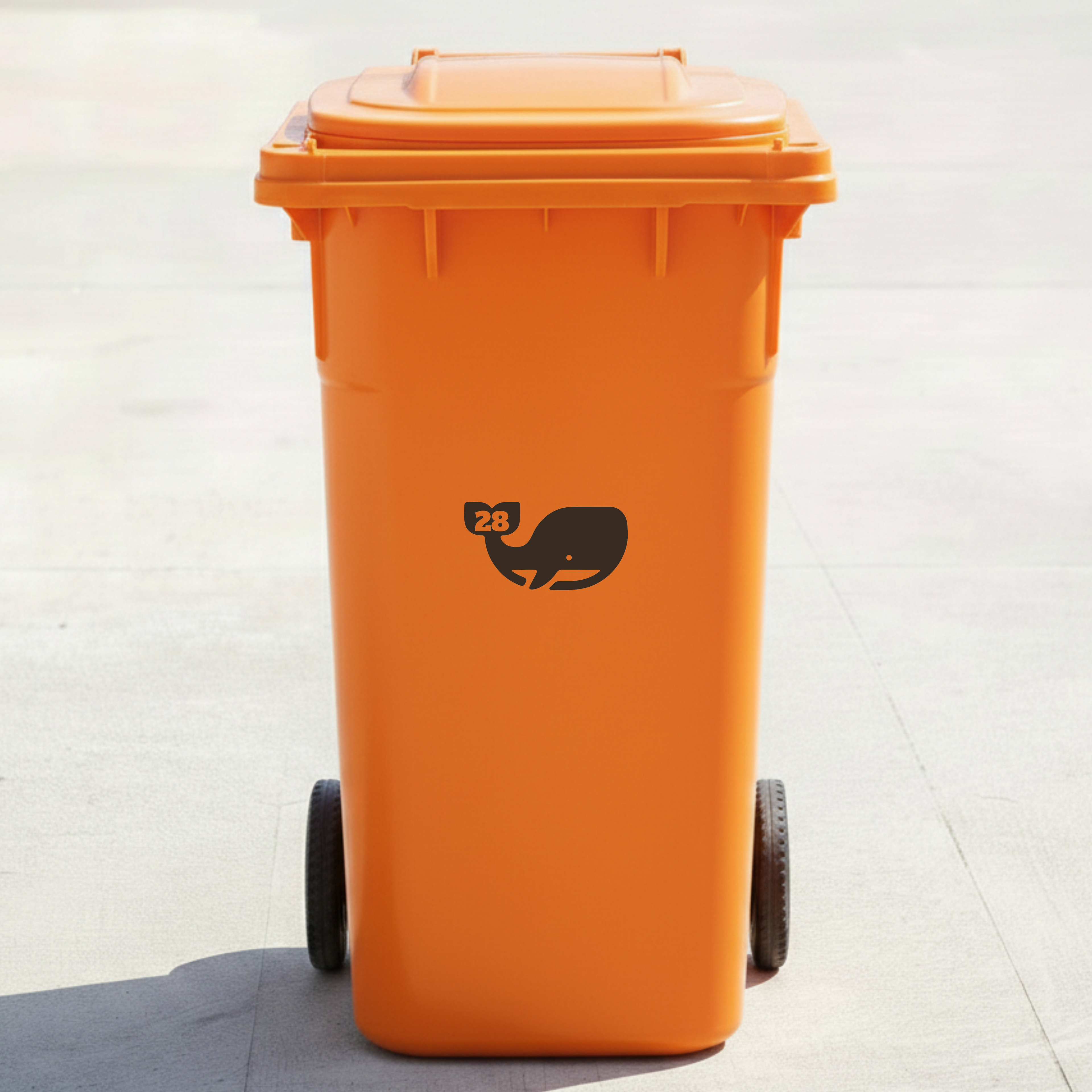 Whale Bin Decal Sticker with Personalised House Number