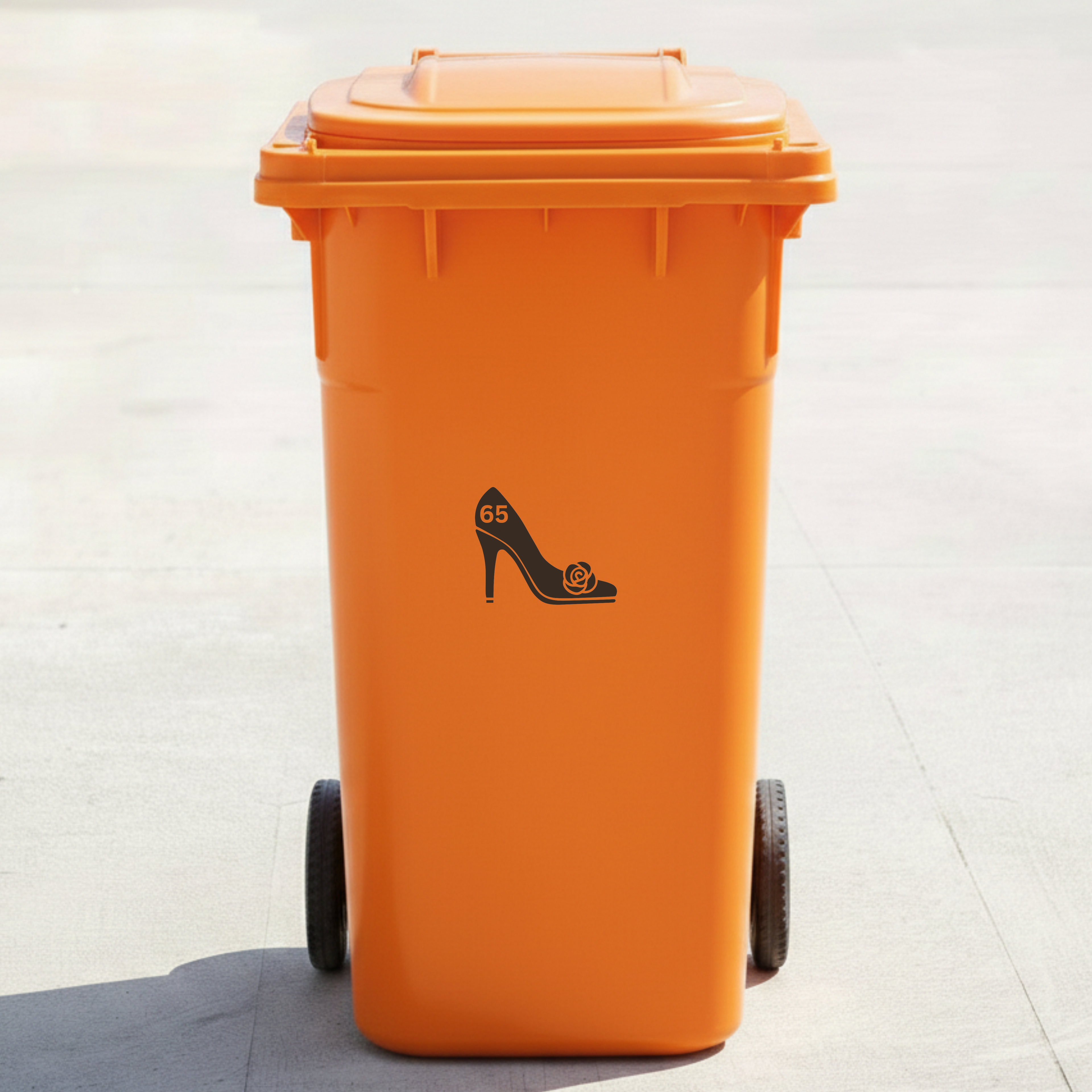 High Heel Bin Decal Sticker with Personalised House Number