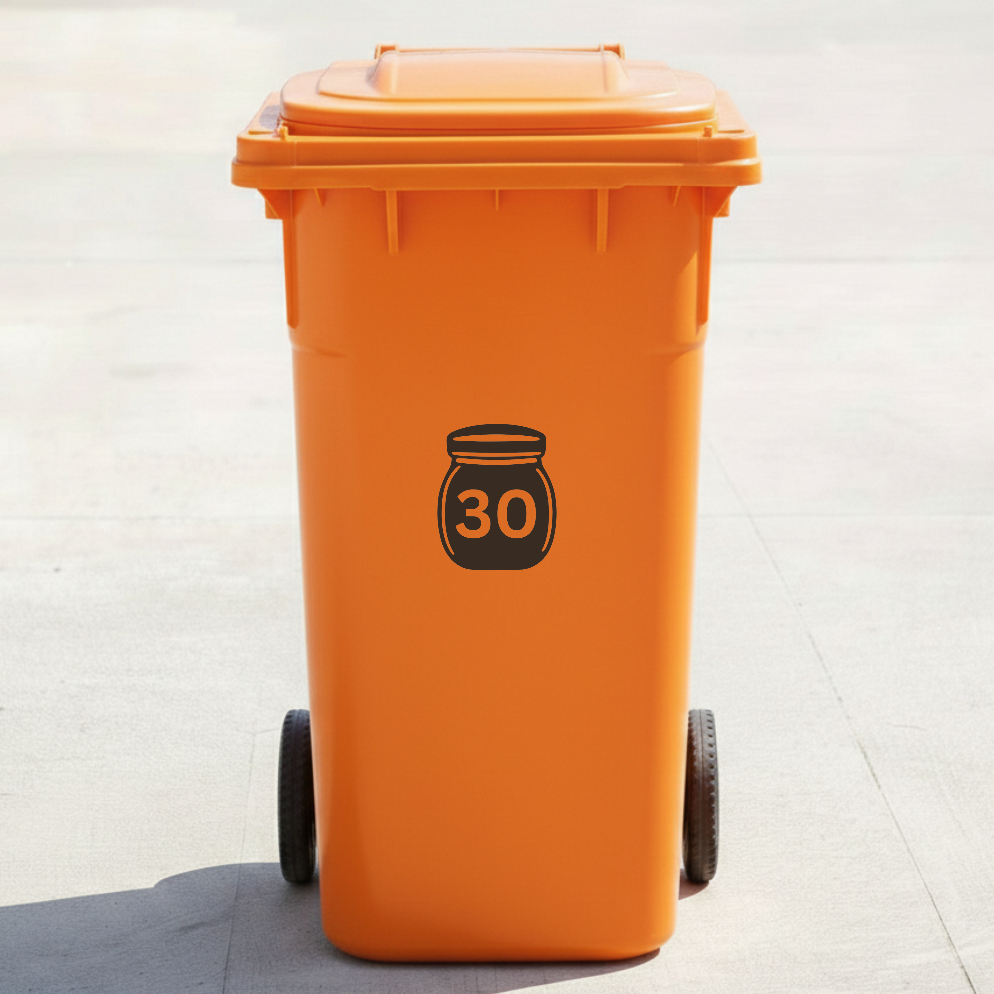 Honey Jar Bin Decal Sticker with Personalised House Number