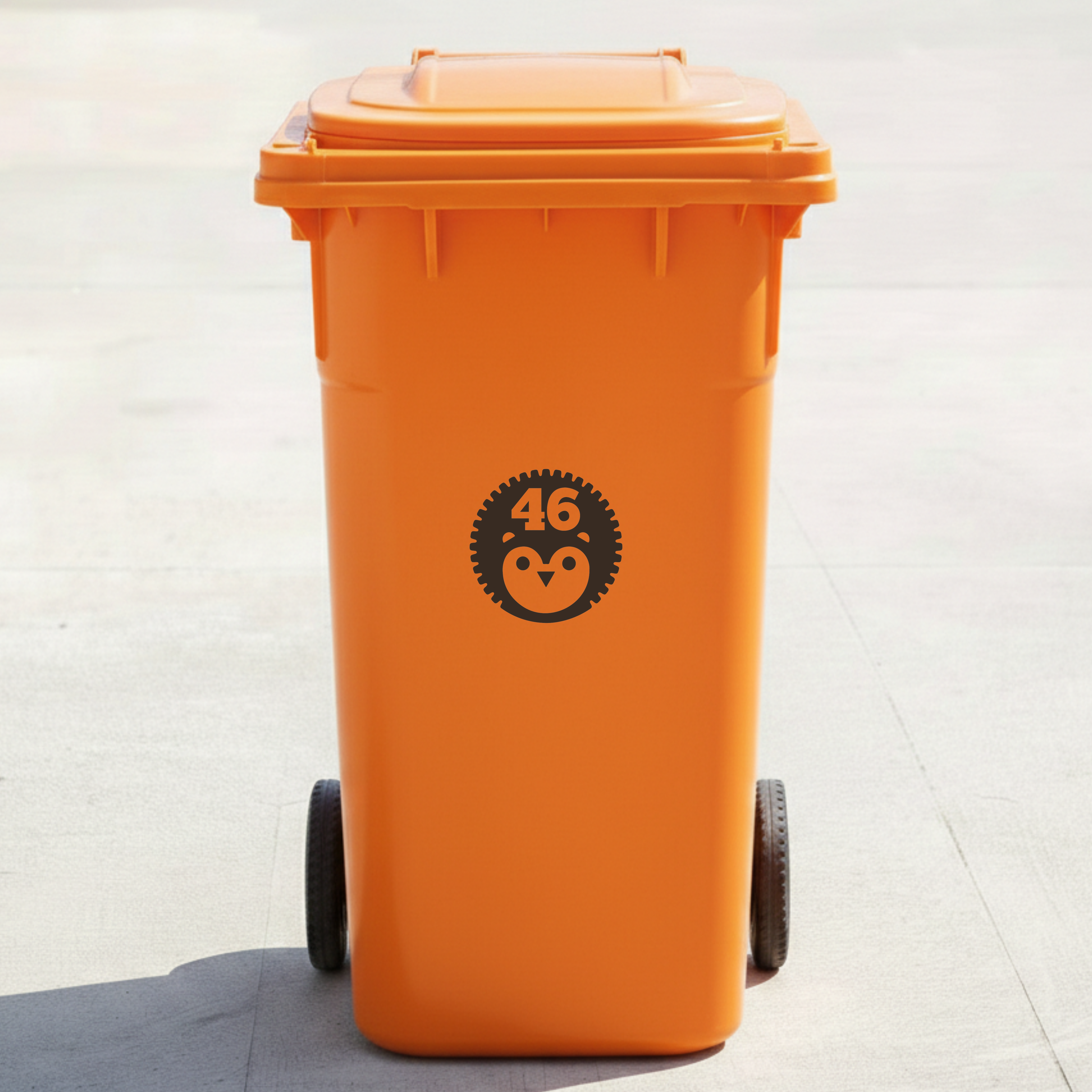 Hedgehog Bin Decal Sticker with Personalised House Number