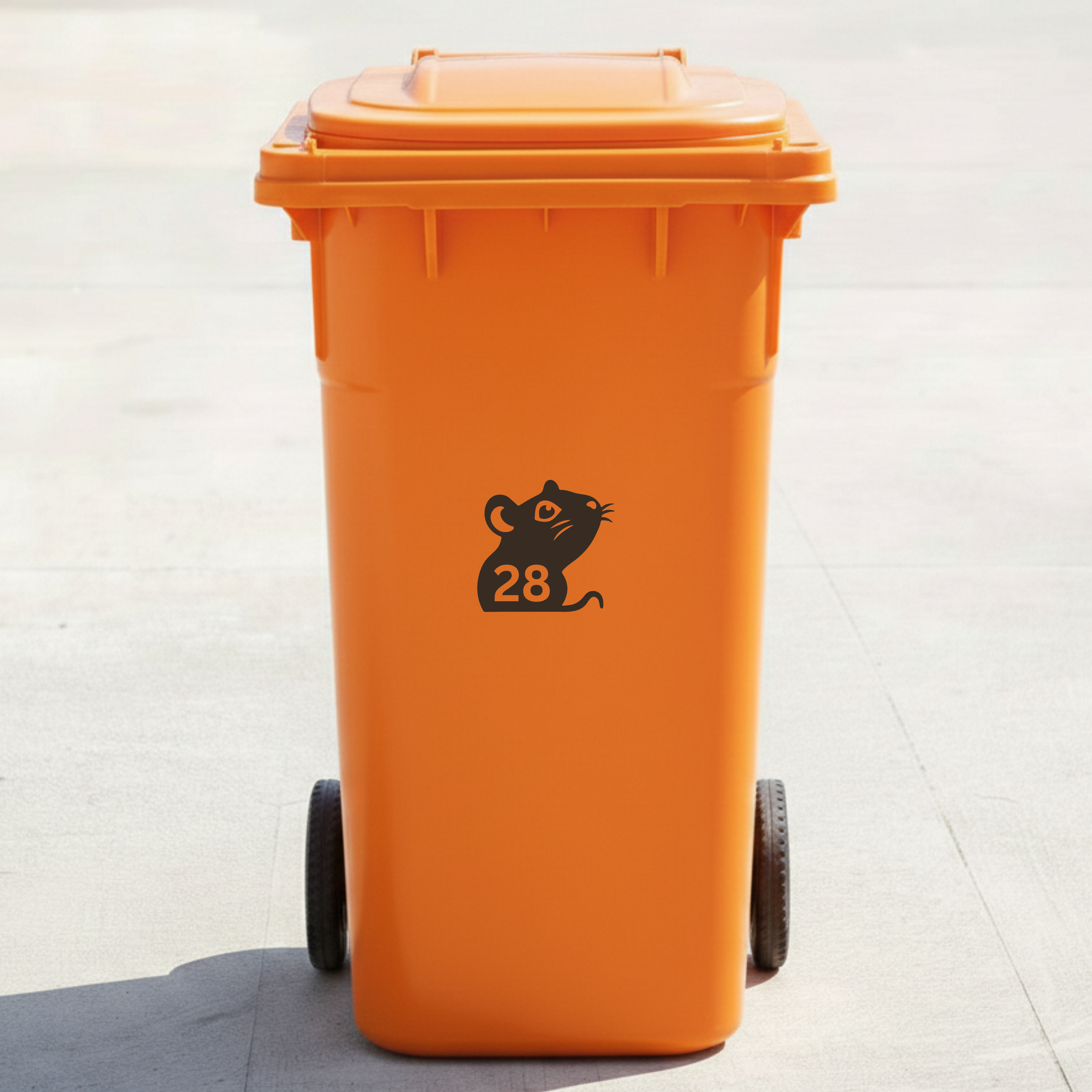 Mouse Bin Decal Sticker with Personalised House Number