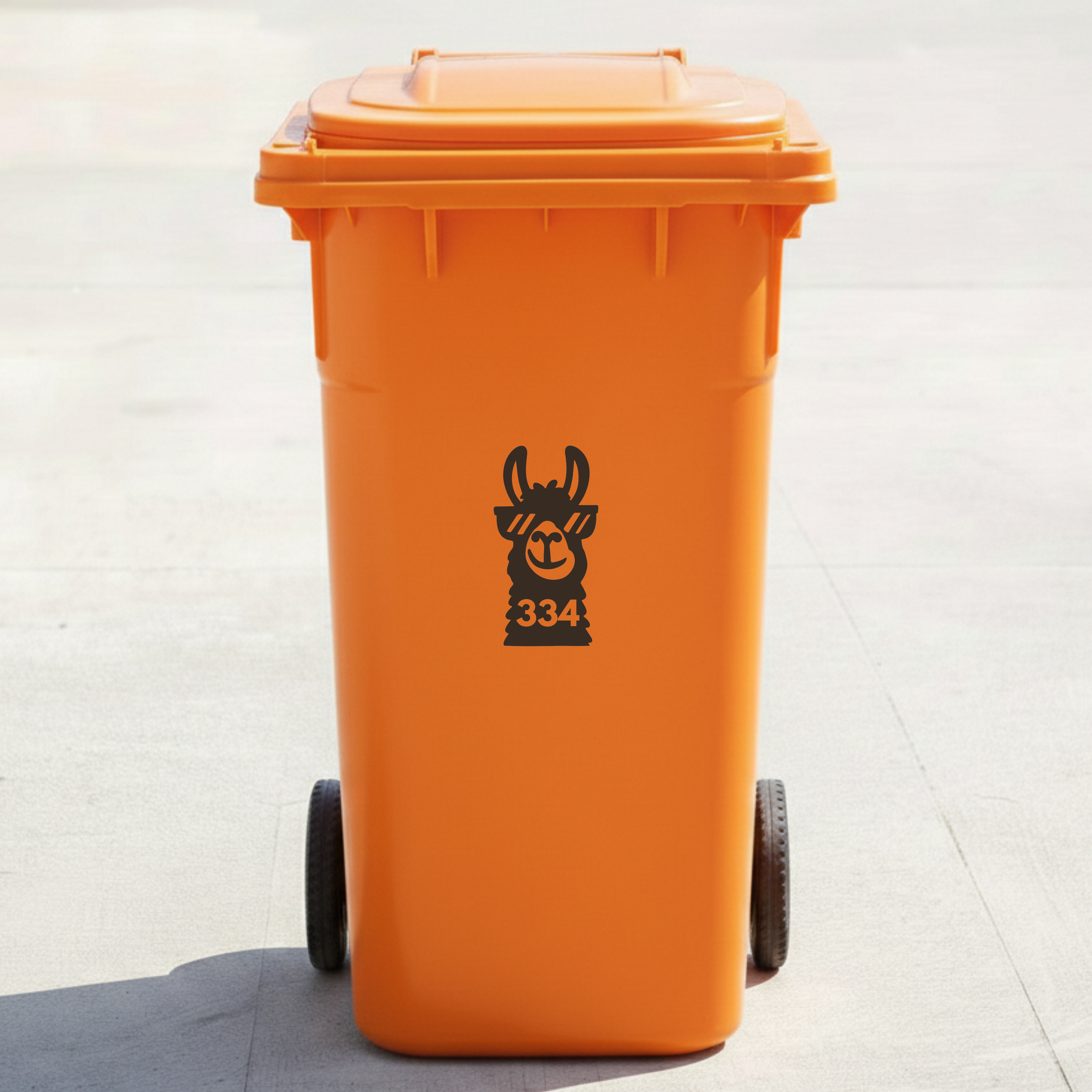 Llama Bin Decal Sticker with Personalised House Number