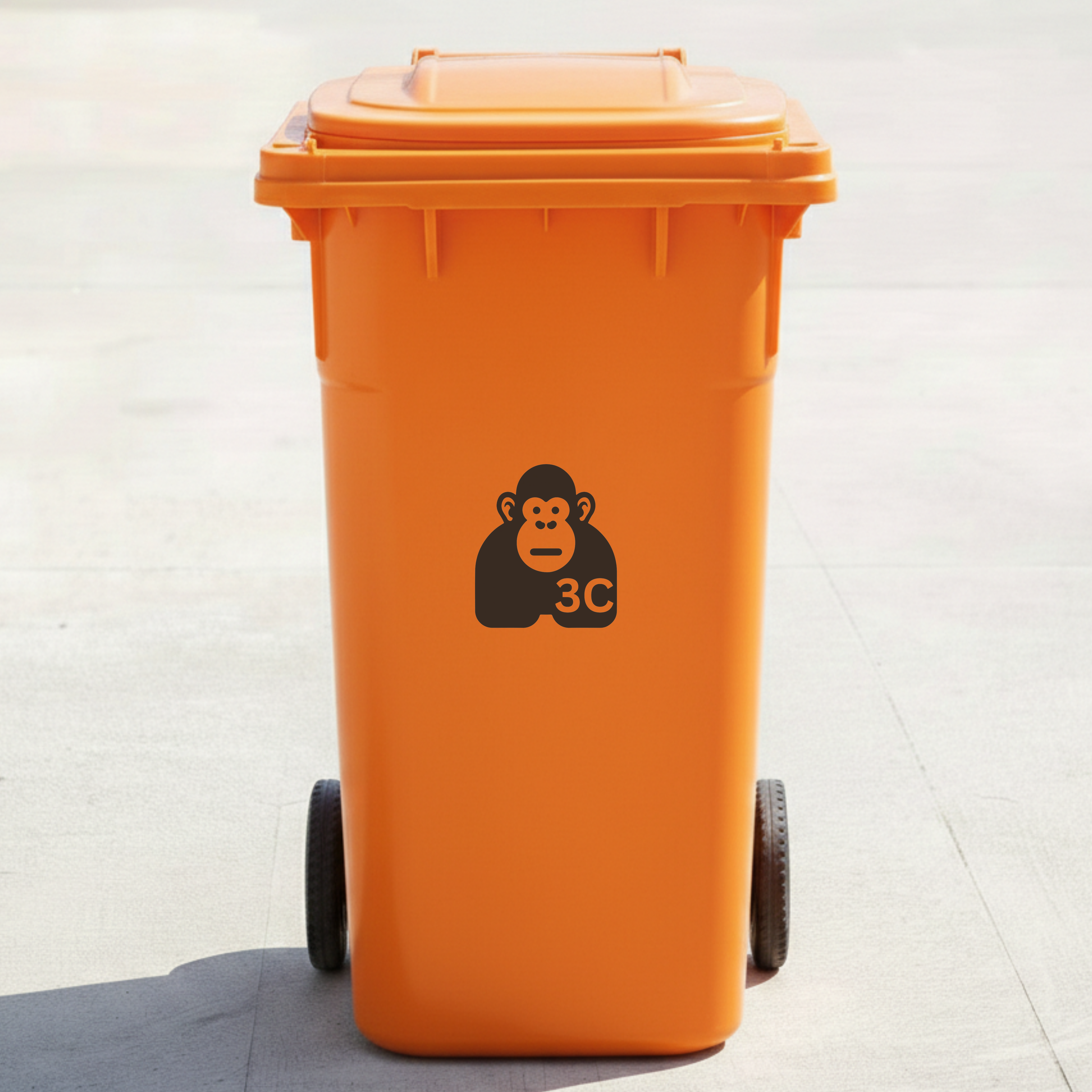 Gorilla Bin Decal Sticker with Personalised House Number
