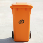 Red Panda Bin Decal Sticker with Personalised House Number